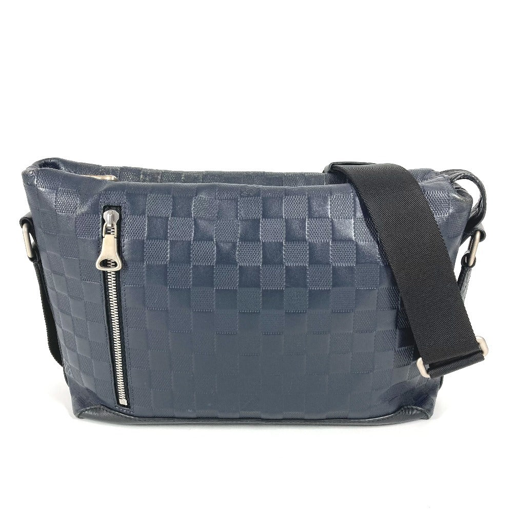 Louis Vuitton N42416 Damier Anfini Damier Anfini Leather Navy Crossbody Bag