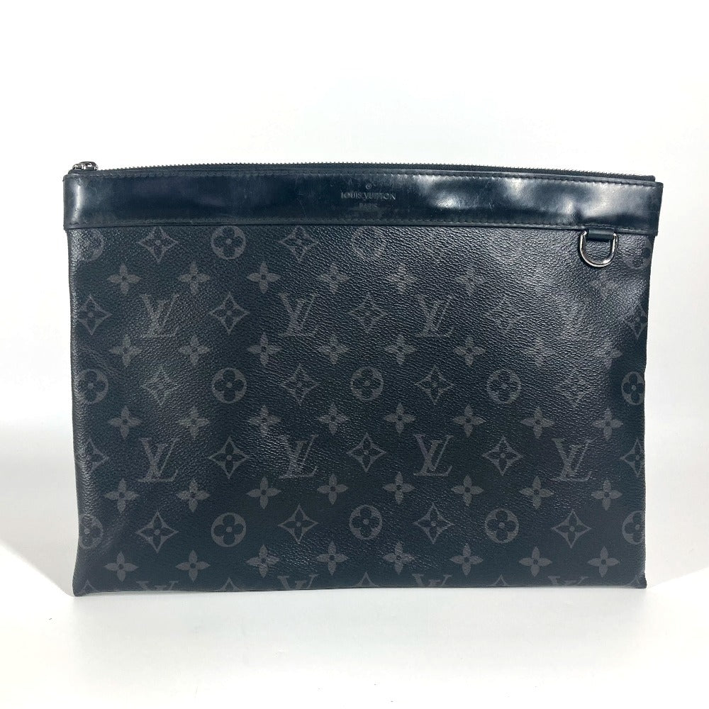 Louis Vuitton M62291 Eclipse Pochette Discovery Monogram Canvas Black Clutch Bag Ot 23