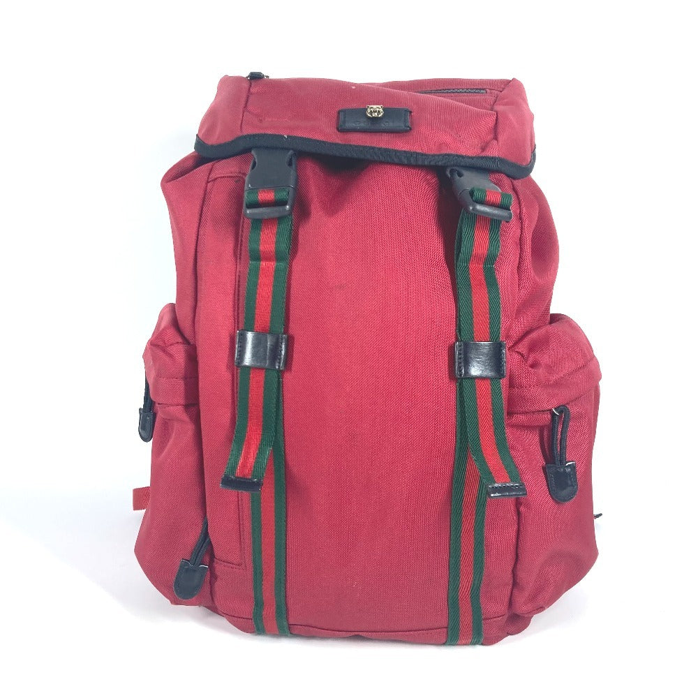 Gucci Backpack Taiga head Techno Sherry Canvas Nylon Red Logo
