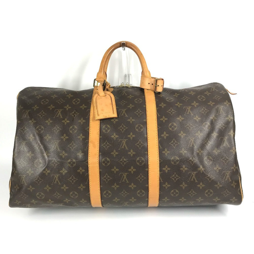 Louis Vuitton Boston Duffel M41424 Keepall 55 Monogram Canvas Brown Travel Bag Ot 13
