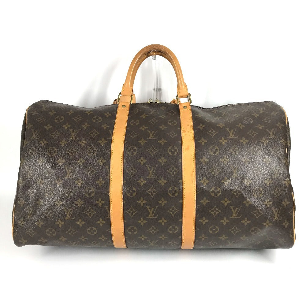 Louis Vuitton Boston Duffel M41424 Keepall 55 Monogram Canvas Brown Travel Bag Ot 13