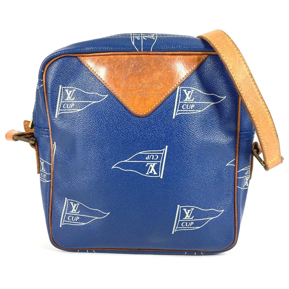 Louis Vuitton M80010 cup Sac San Leather Blue Shoulder Bag