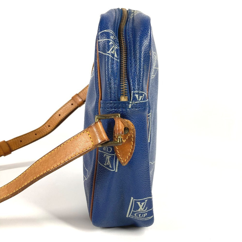 Louis Vuitton M80010 cup Sac San Leather Blue Shoulder Bag