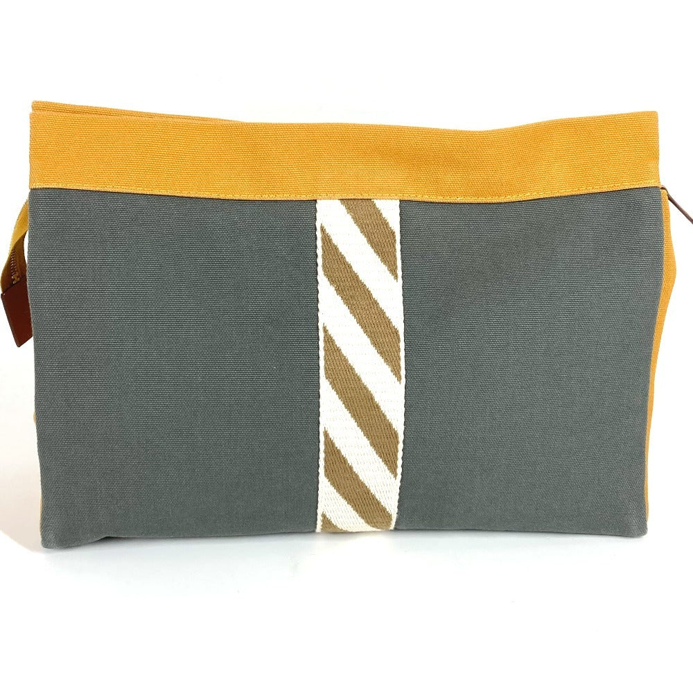 Hermes Clutch Bag Cotton Jimet Gm Jimet Gm Gray Logo