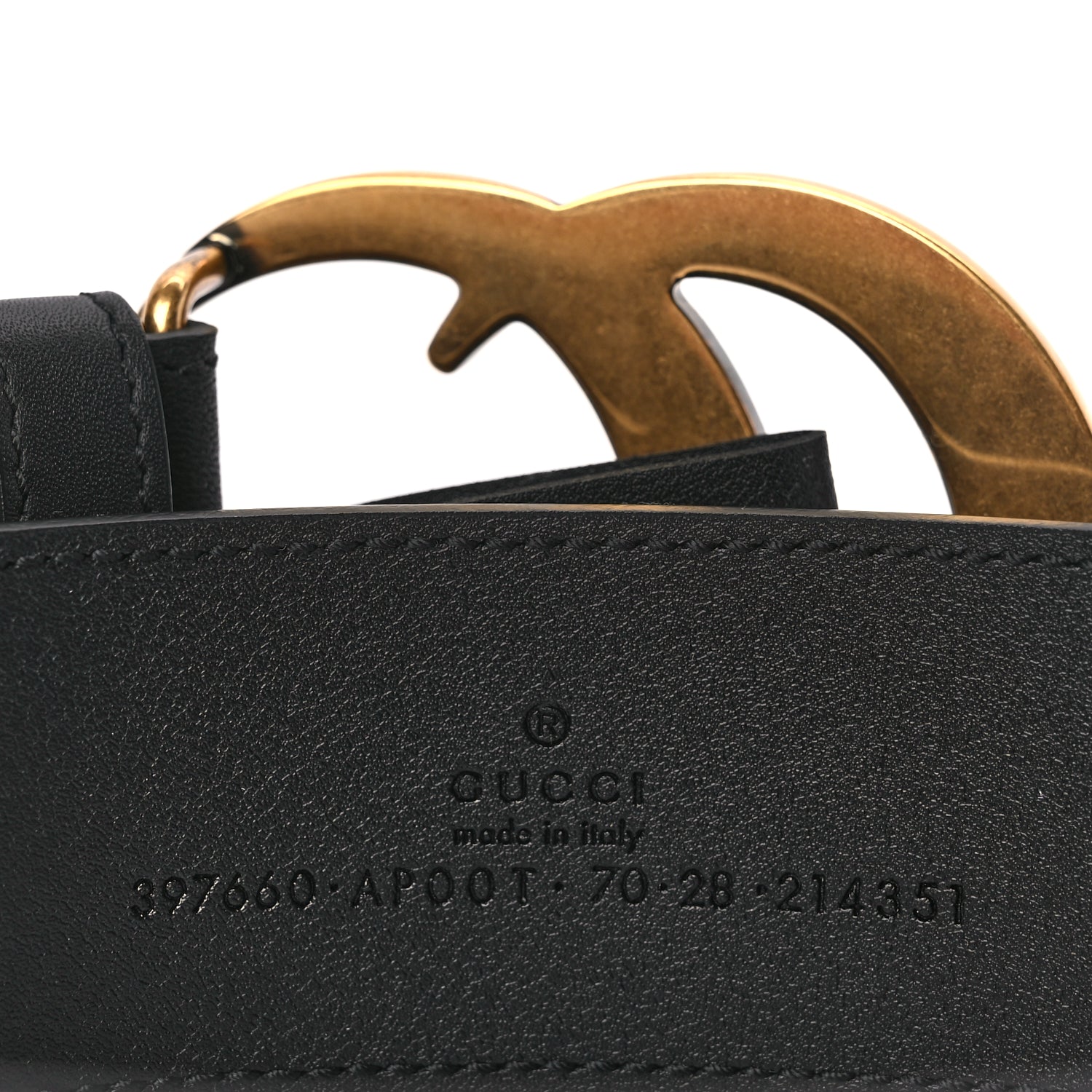 Gucci Calfskin Double G 40mm Belt 70 28 Black