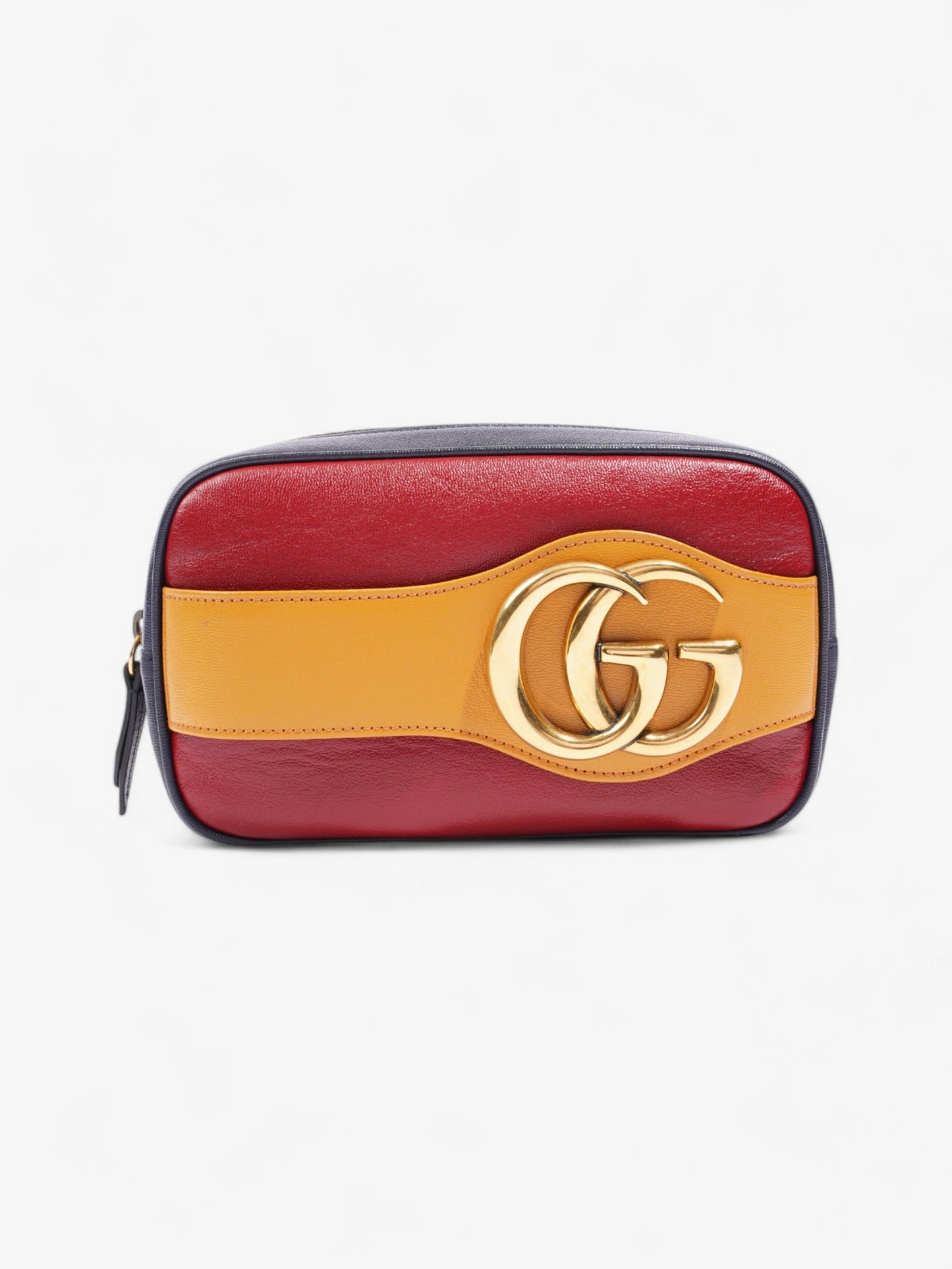Gucci New Sakai Dahlia Cherry Yellow Clutch Bag Leather Blue
