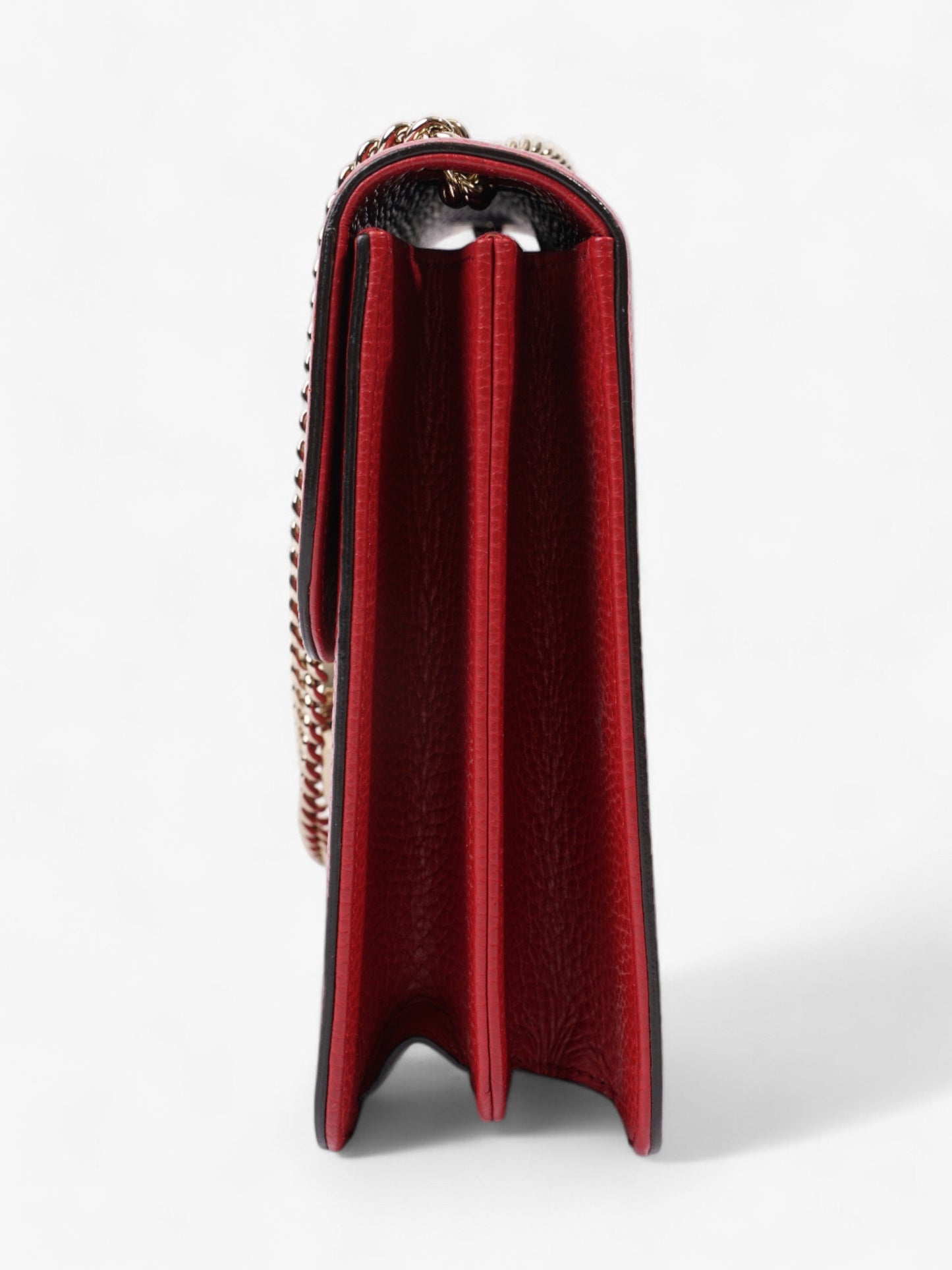 Gucci Dollar Interlocking Calfskin Crossbody Bag Leather Red
