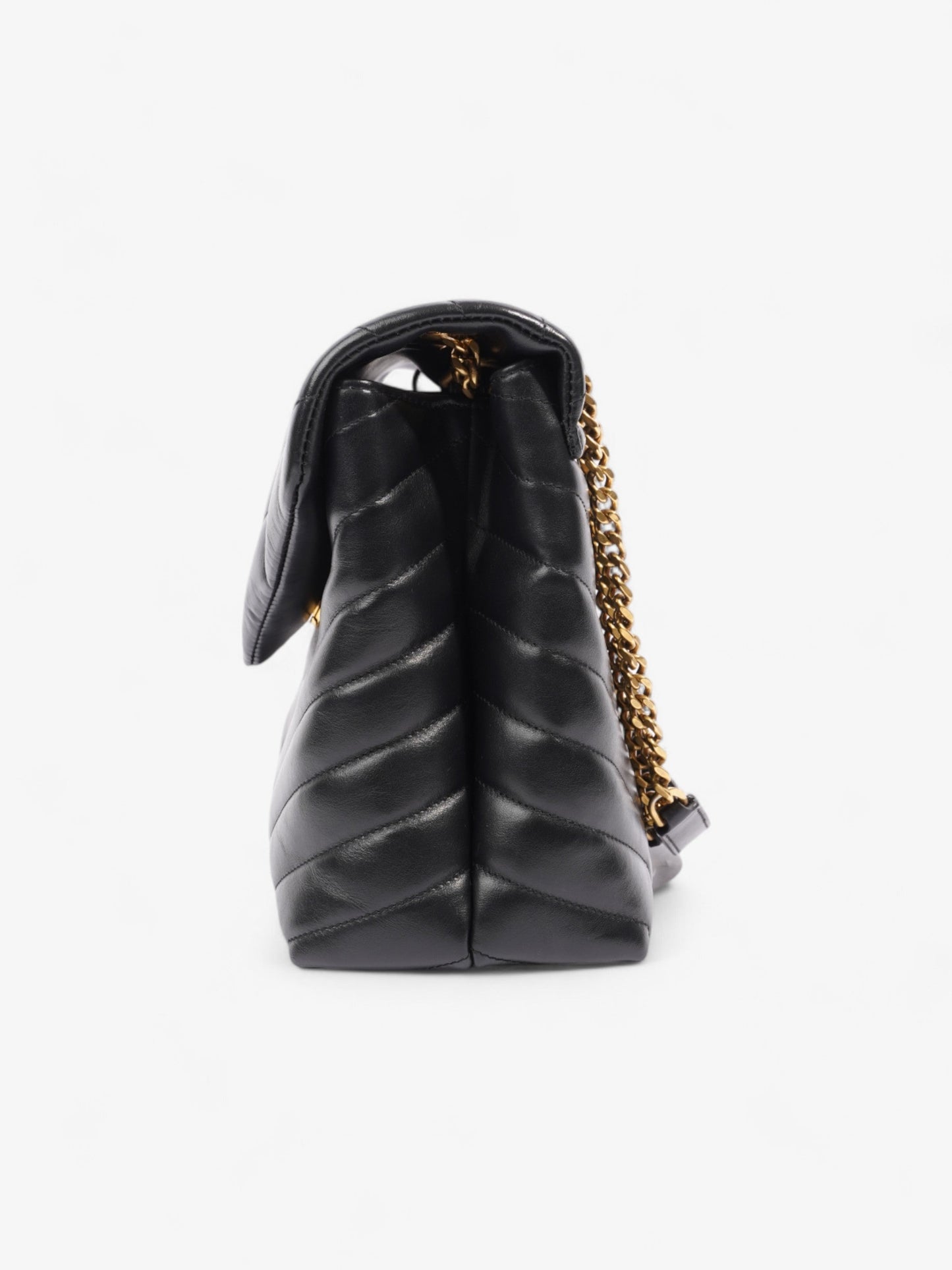YSL Saint Laurent Lou Lou Calfskin Shoulder Bag Leather Black Medium Calfskin Leather Medium