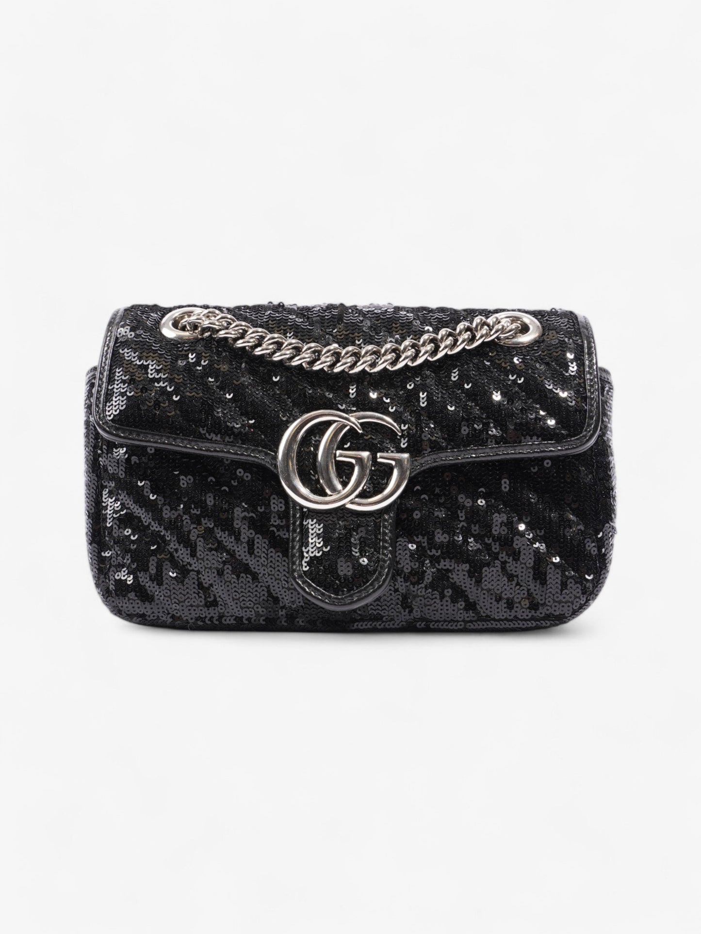 Gucci Marmont Sequin Crossbody Bag Black Mini