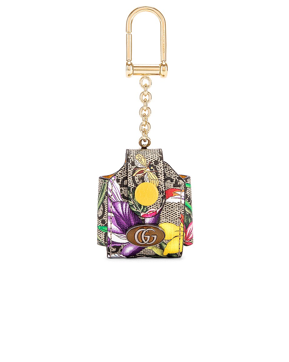 Gucci OPHIDIA FLORAL AIRPOD HOLDER Travel Bag