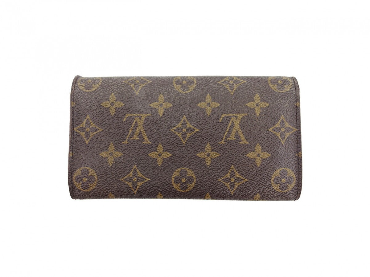 Louis Vuitton Long Purse Pochette Porto Moné Brown Wallet Case