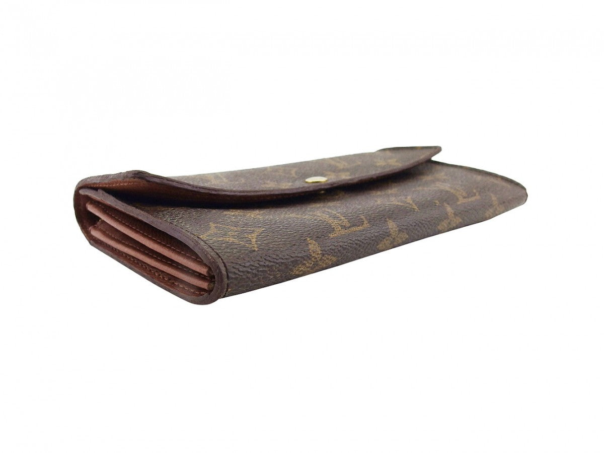 Louis Vuitton Long Purse Pochette Porto Moné Brown Wallet Case