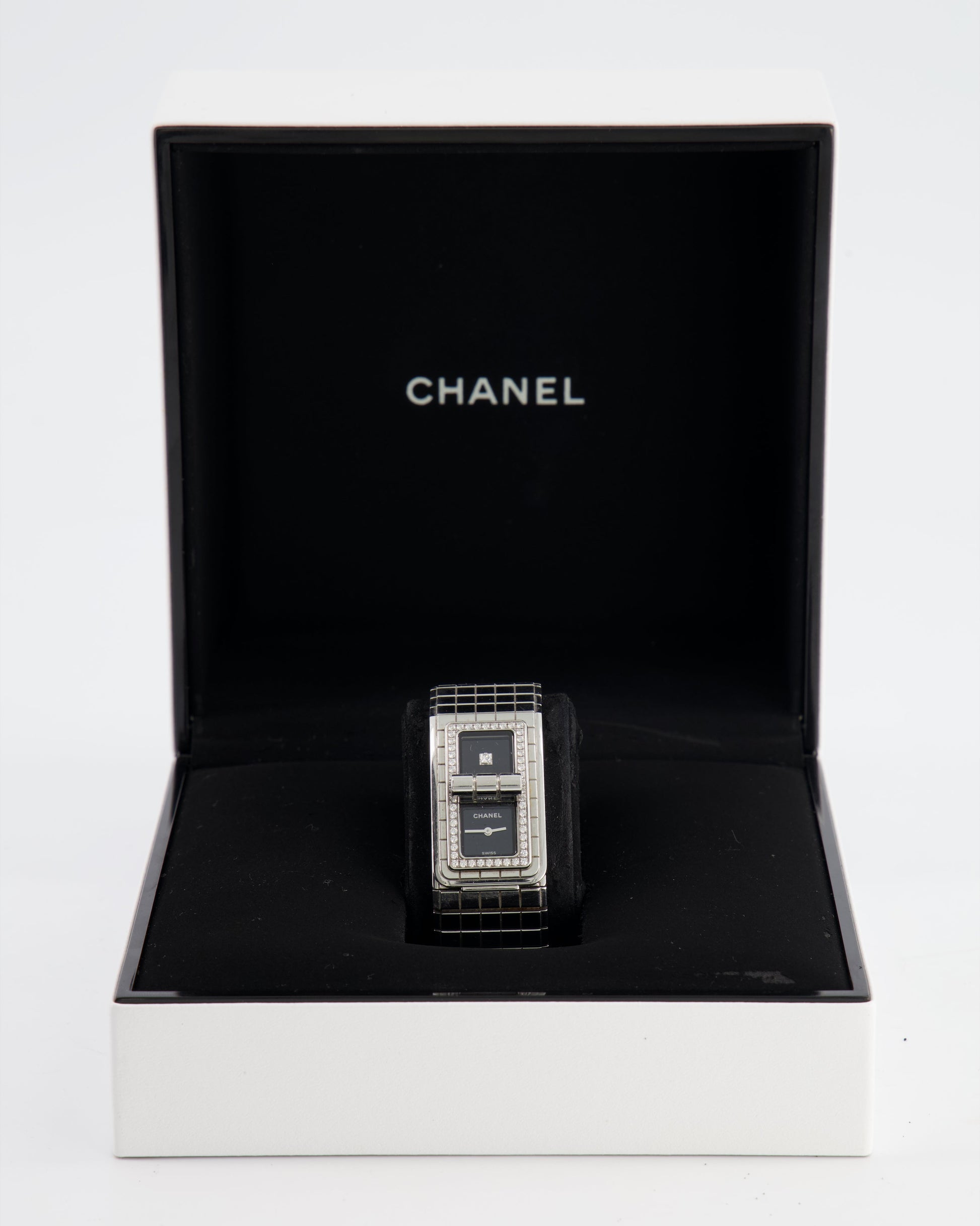 Chanel Steel And Diamond Watch Rrp £8,400 Bag