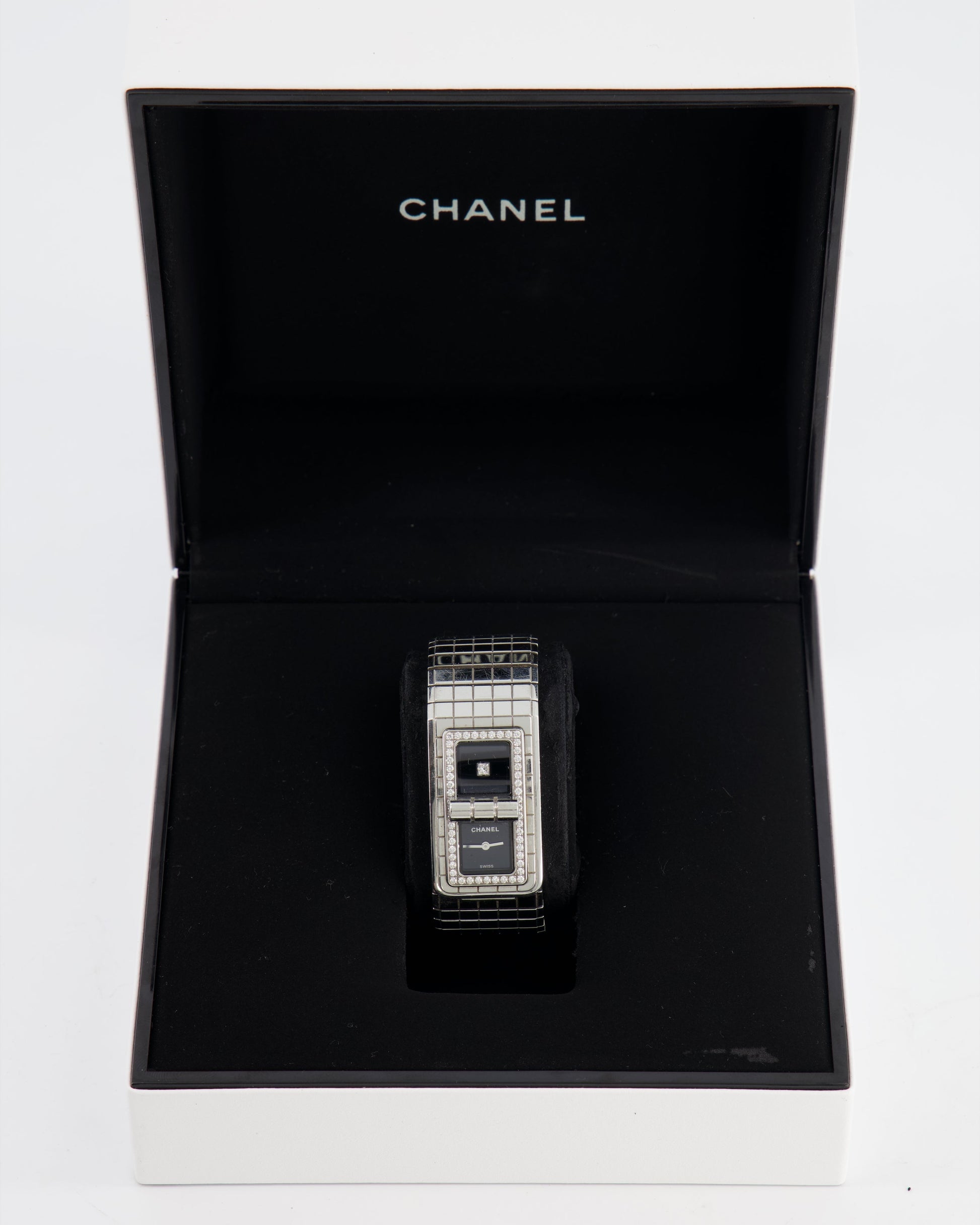 Chanel Steel And Diamond Watch Rrp £8,400 Bag