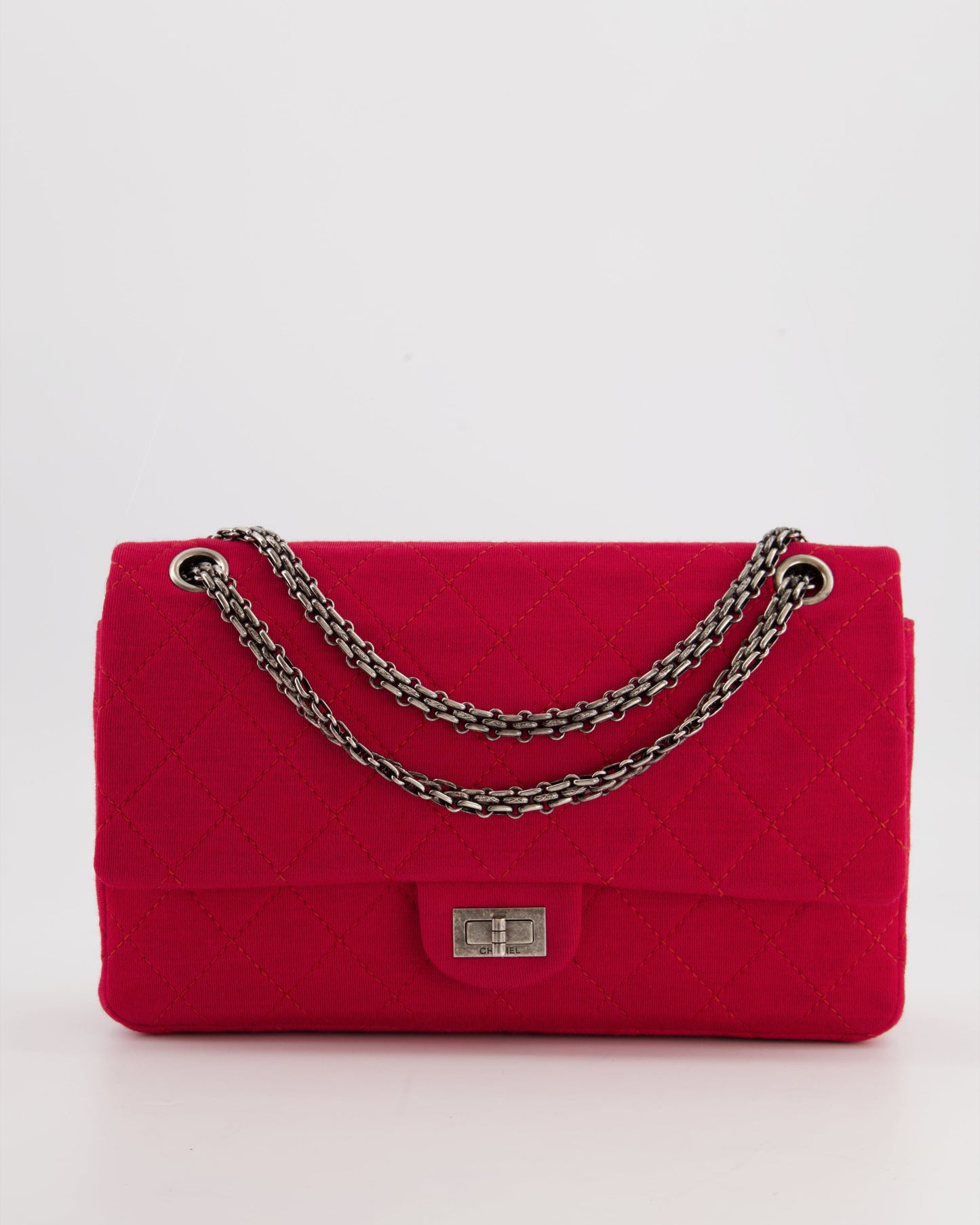 Chanel *Fire Price* Red Medium Reissue 2.55 Double Flap Bag In Quilted Fabric With Ruthenium Hardware Rrp - £8,530