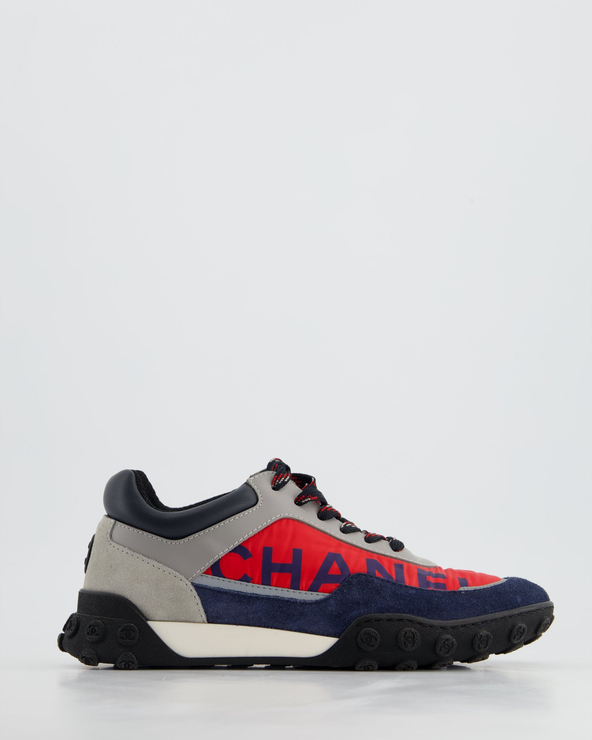 Chanel Red and Blue Nylon Trainers Size Eu 36 Women Shoes