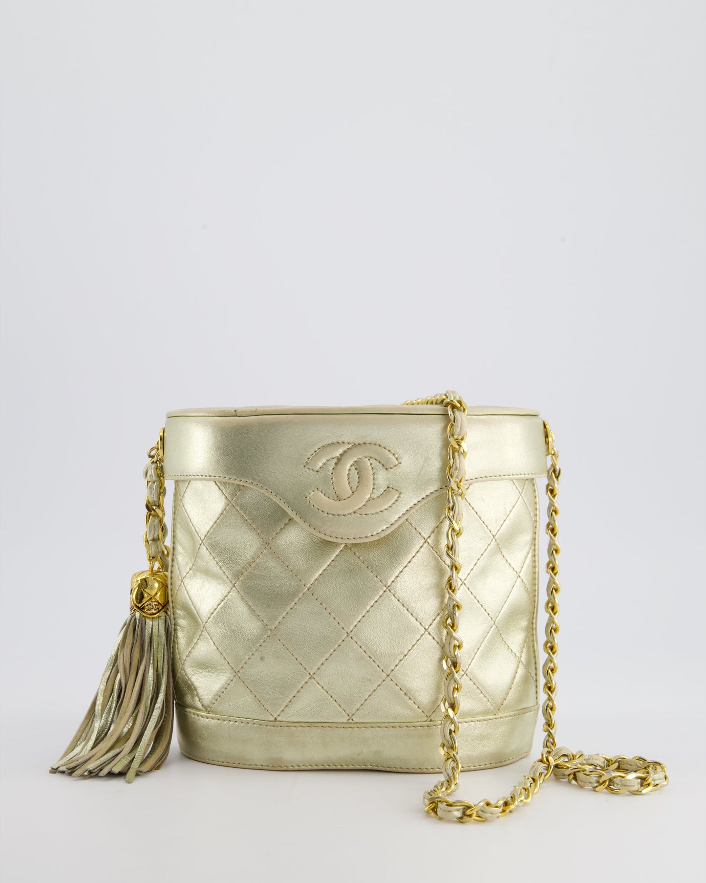 Chanel Gold   Lambskin Leather Small Binocular Bag with 24K Gold Hardware