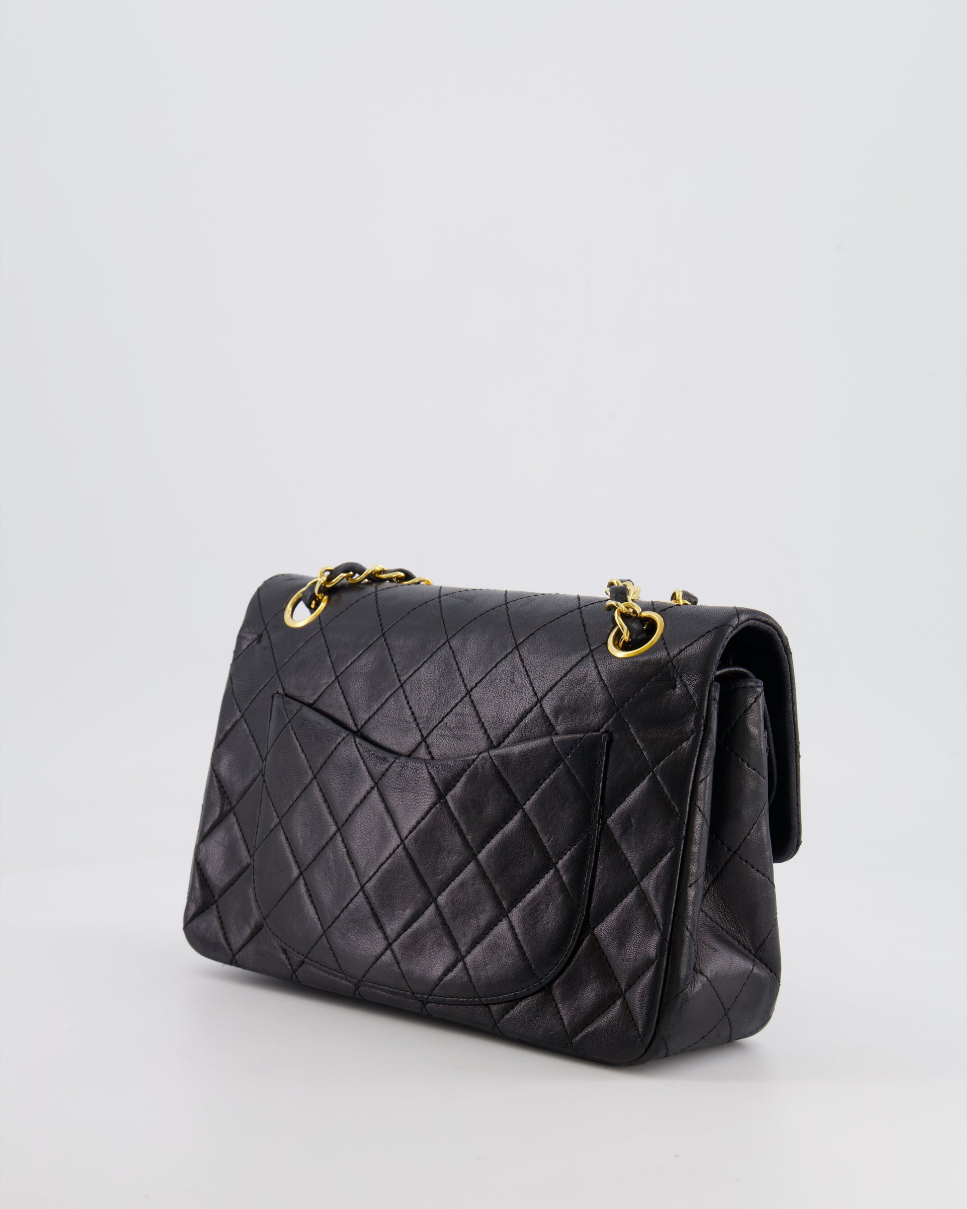 Chanel Black   Classic Small Double Flap Bag in Lambskin Leather with 24K Gold Hardware