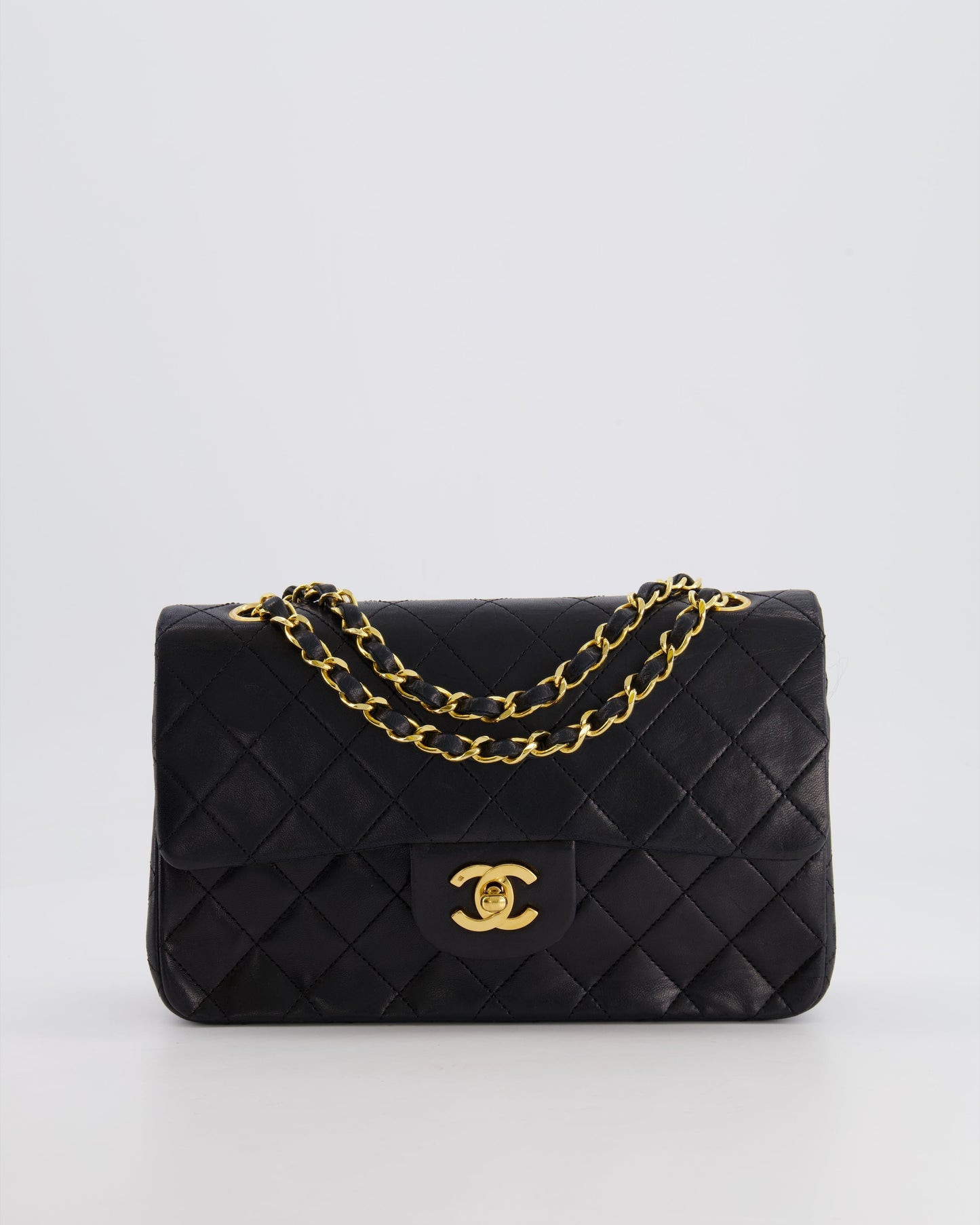 Chanel Black   Classic Small Double Flap Bag in Lambskin Leather with 24K Gold Hardware