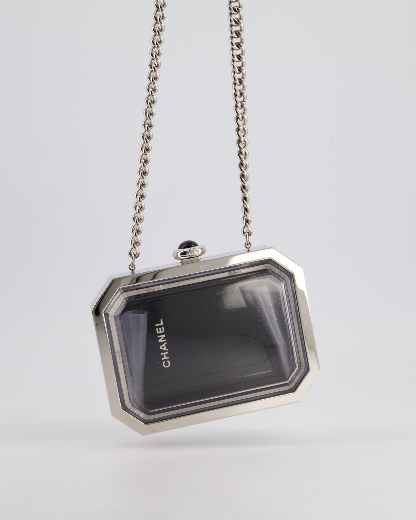 Chanel *limited Edition* Silver,black Minaudiere Plexiglass Clutch Bag