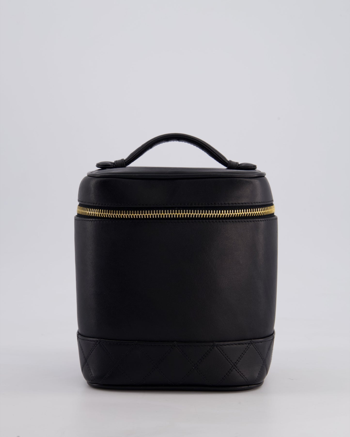 Chanel Black   Leather Vanity Case with 24K Gold Hardware
