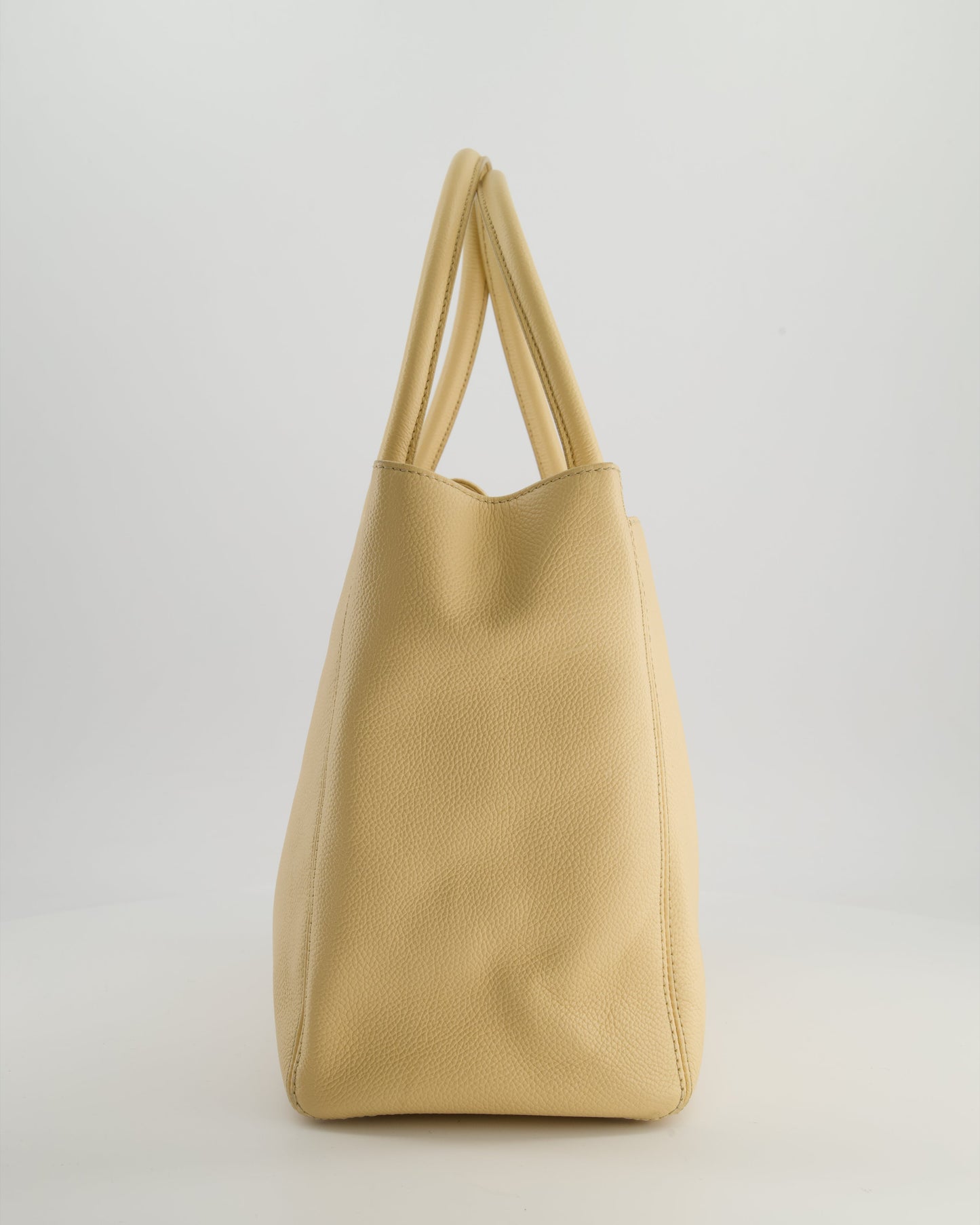 Chanel   Beige Executive Tote Bag in Calfskin Leather with Silver Hardware