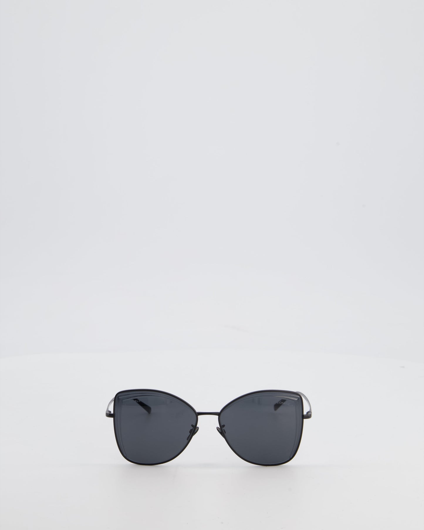 Chanel Black Metal Frame Sunglasses With Logo Detail Bag