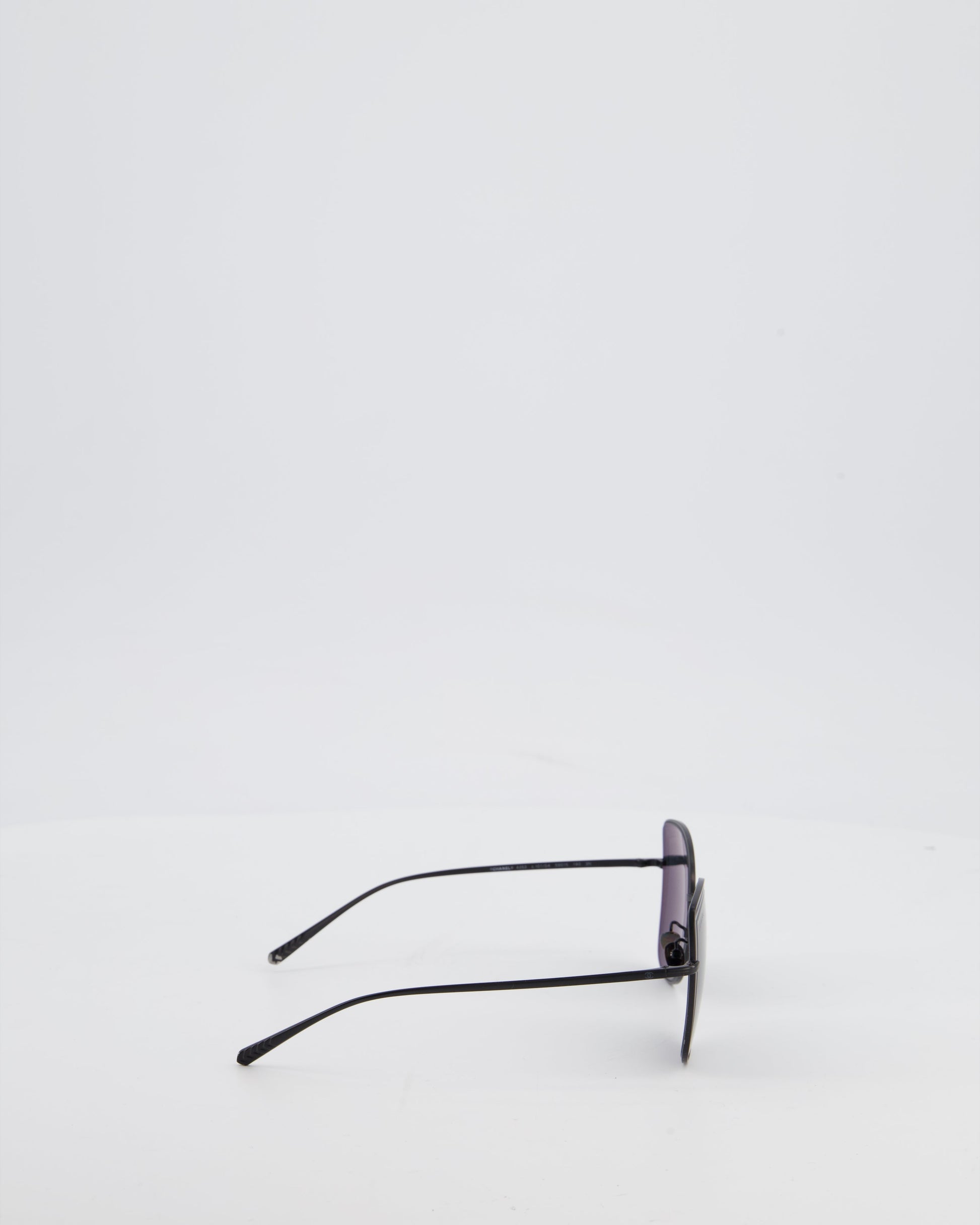 Chanel Black Metal Frame Sunglasses With Logo Detail Bag