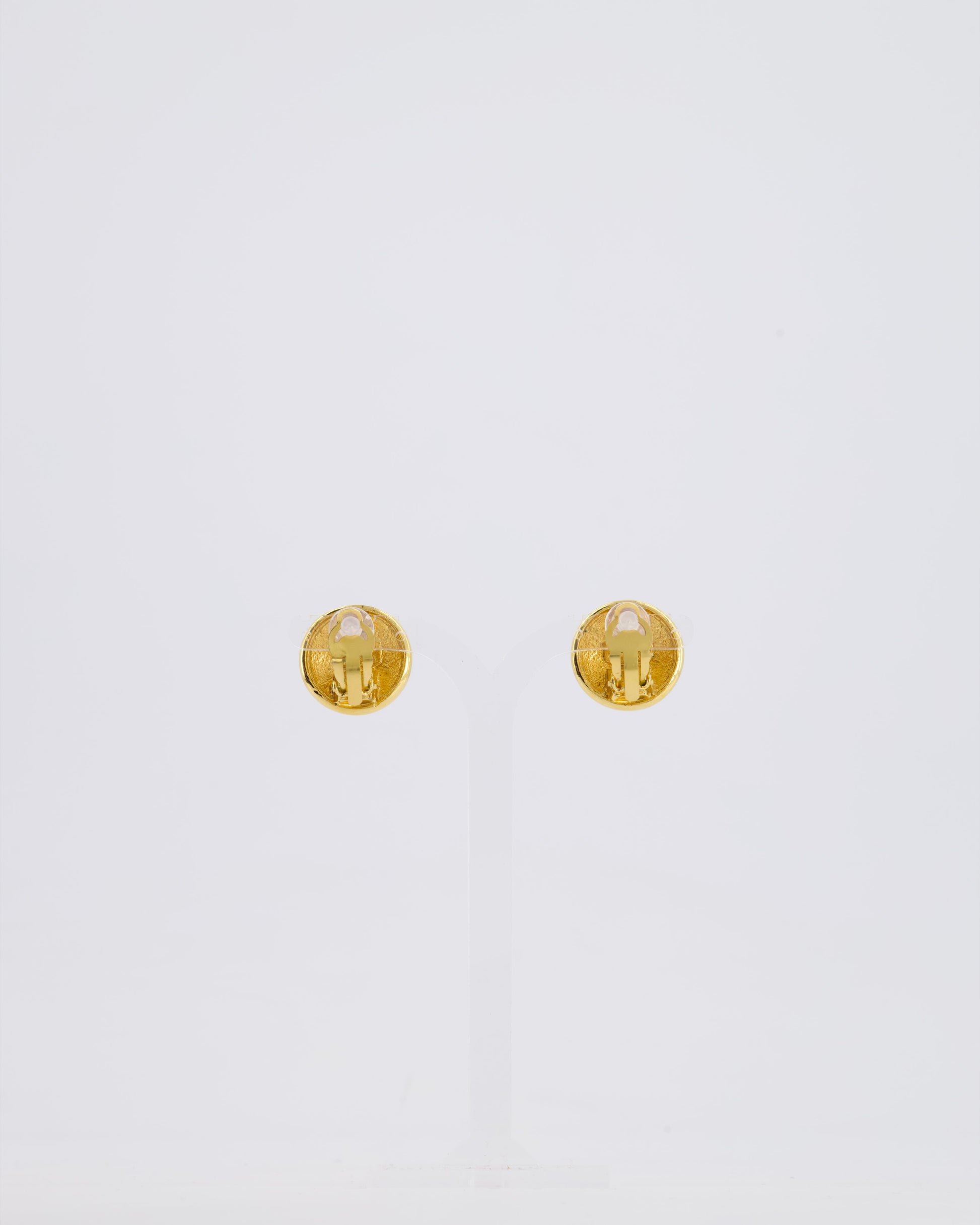 Chanel *hot* Gold Medallion Starburst Clip on Earrings with CC Logo Detail