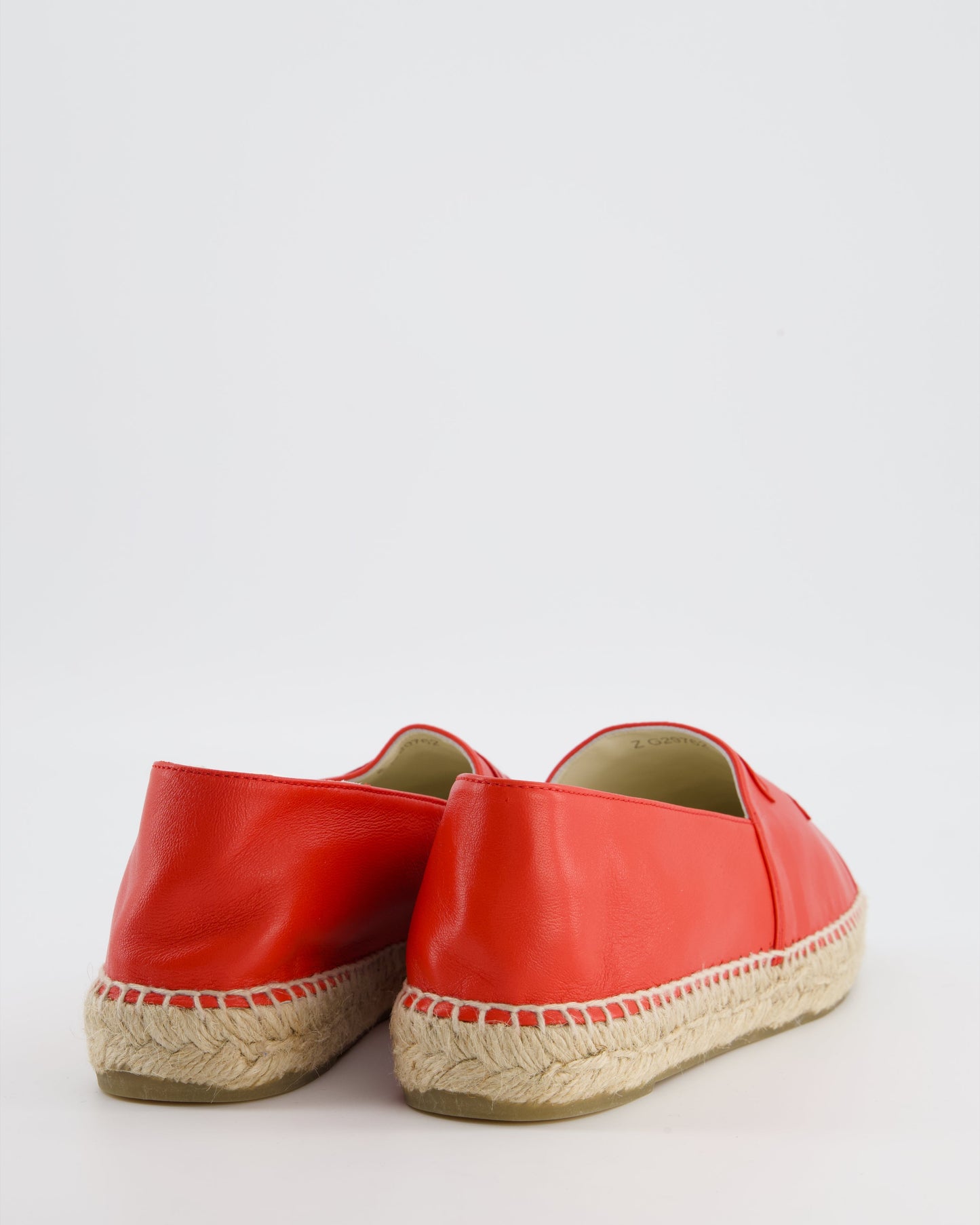 Chanel Coral Red Leather Espadrilles with CC Logo Size Eu 41 Rrp £730 Women Shoes