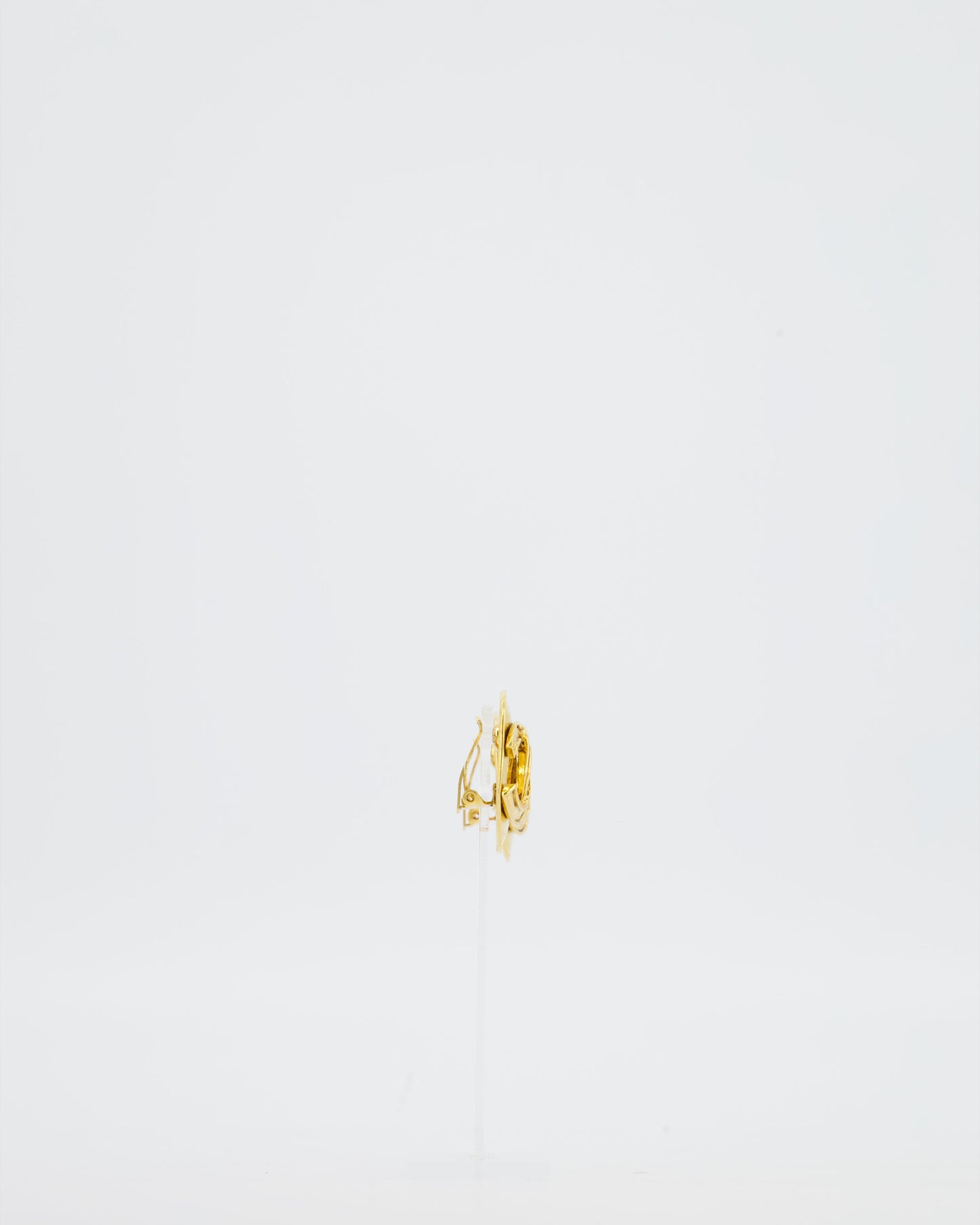 Chanel 94P   Gold Medallion Clip On Earrings with CC Logo Detail