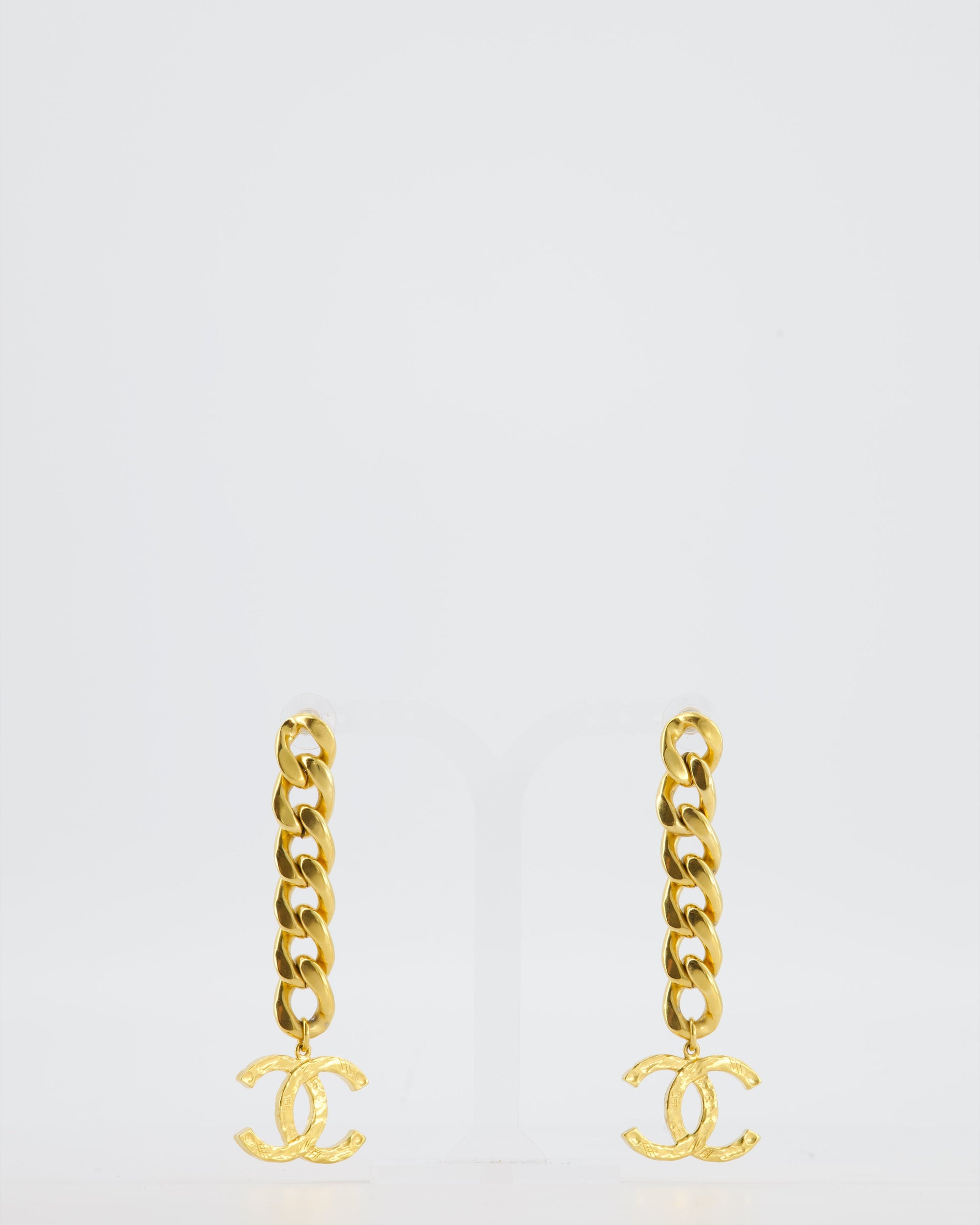 Chanel Earrings 20P Chain Large CC Gold Hardware