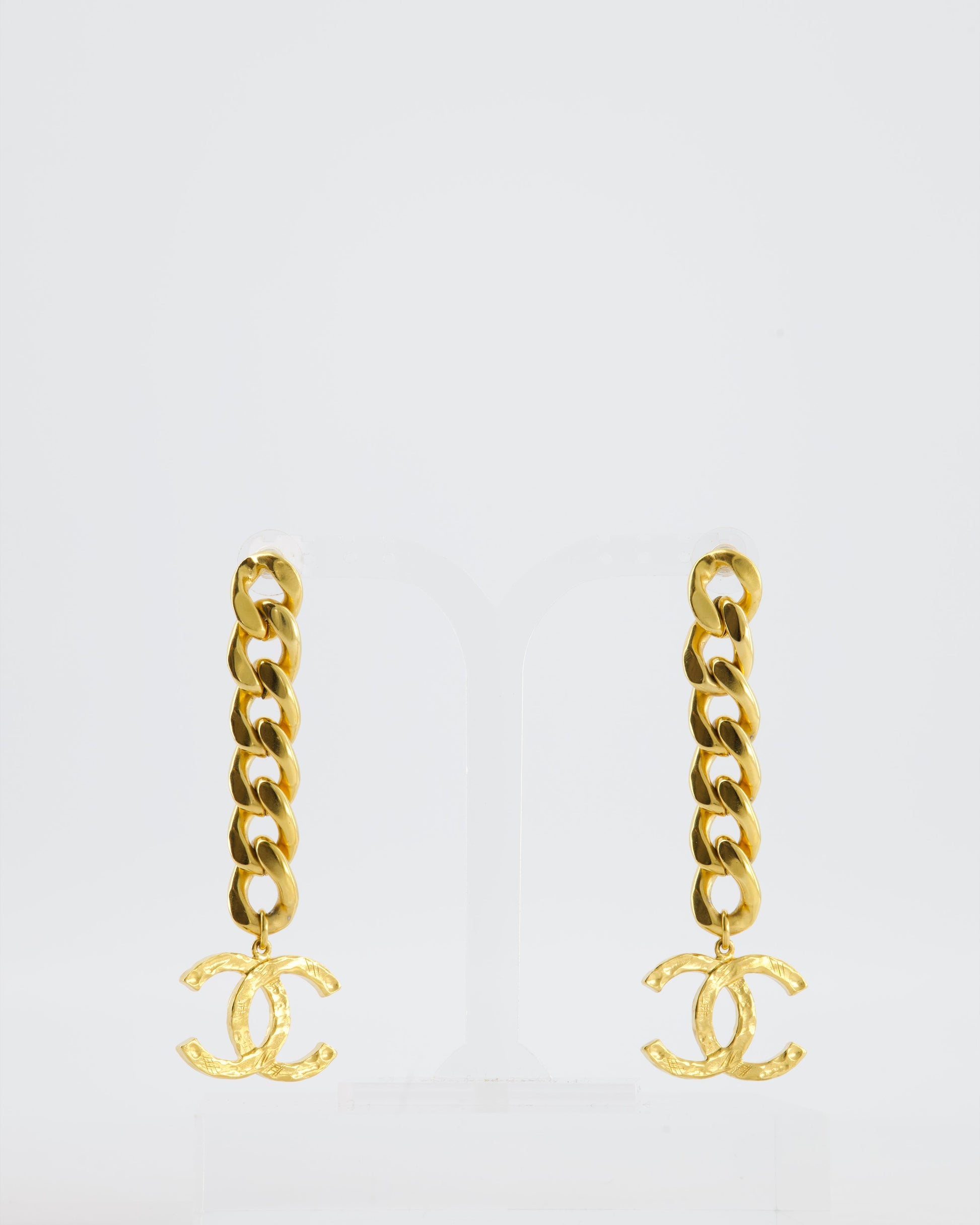 Chanel Earrings 20P Chain Large CC Gold Hardware