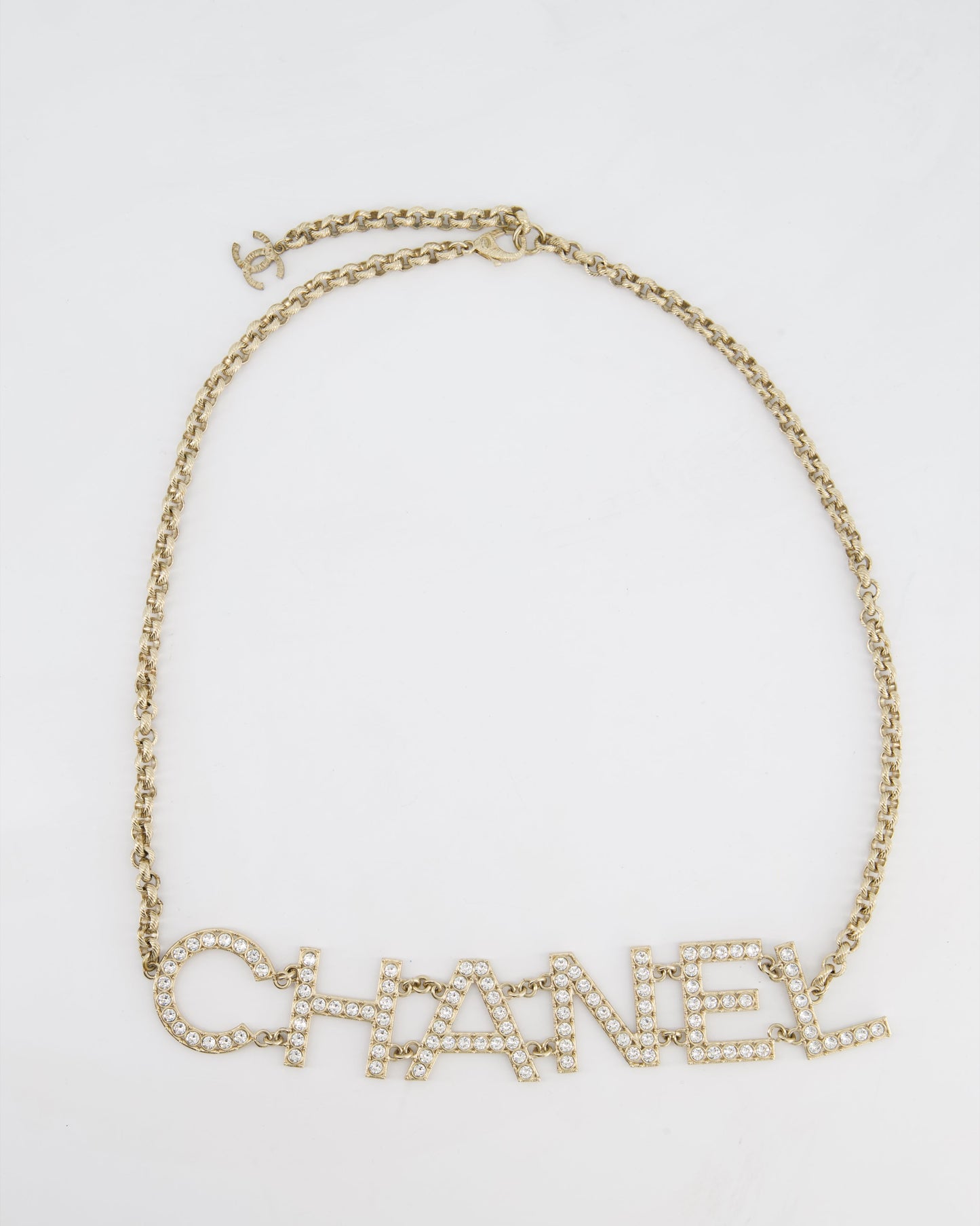 Chanel Chain Graphic Logo With Crystals Details Belt Bag
