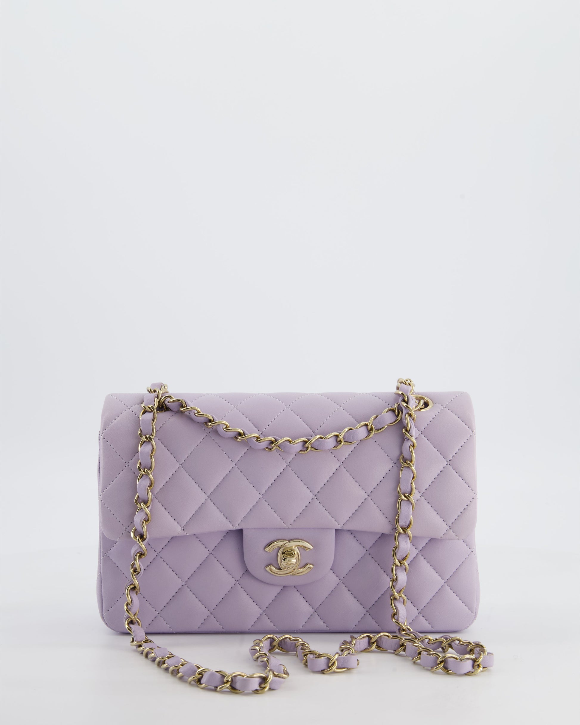 Chanel *cute Colour* Small Classic Double Flap Bag in Light Violet Lambskin Leather with Champagne Gold Hardware