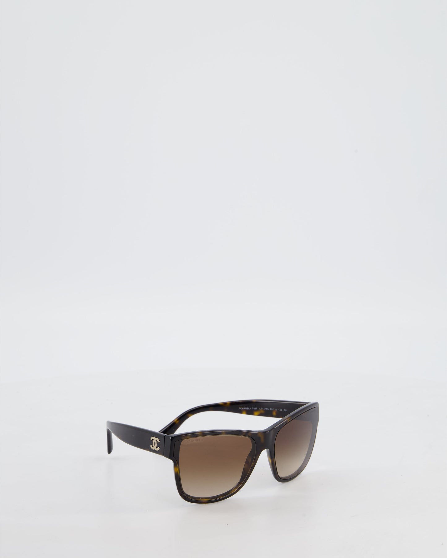 Chanel Brown Tortoise Shell Sunglasses With Logo Detail Bag