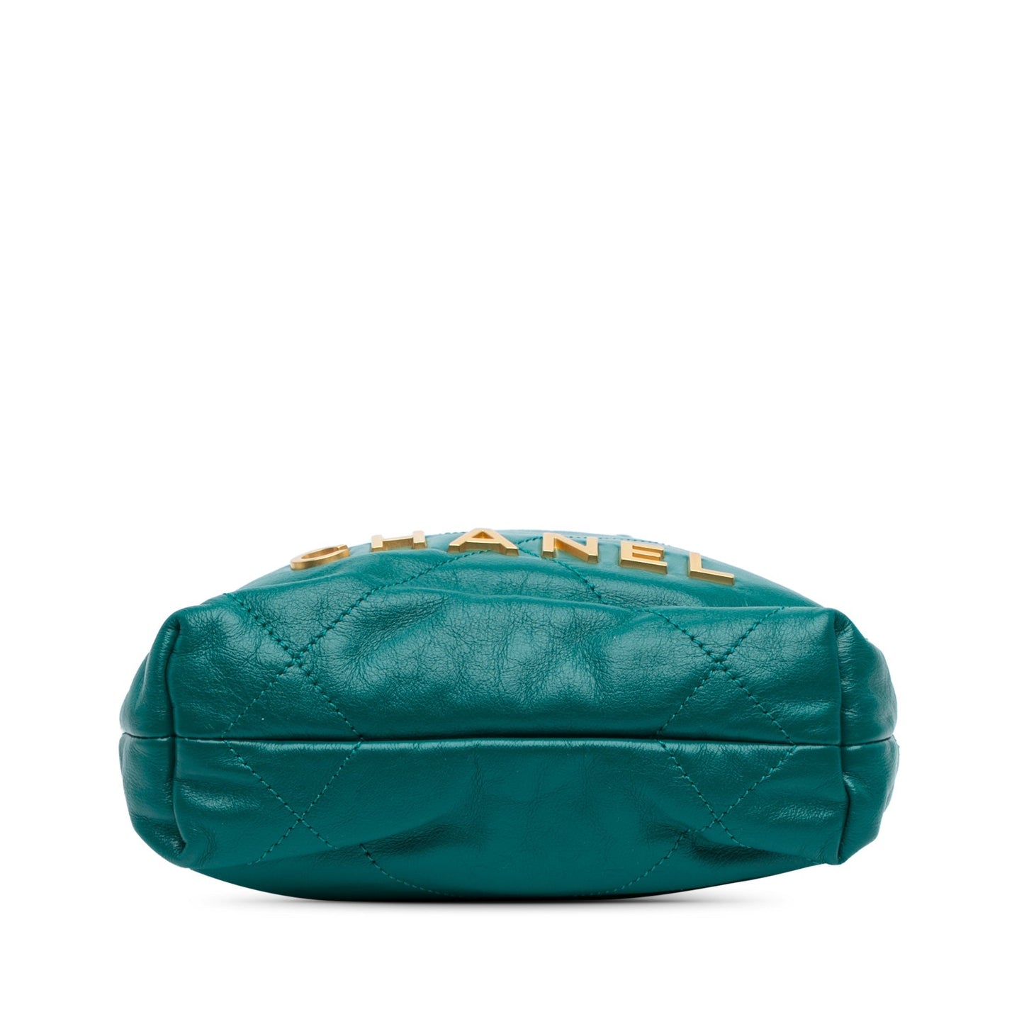 Green Chanel Mini Shiny Calfskin 22 Handbag Satchel