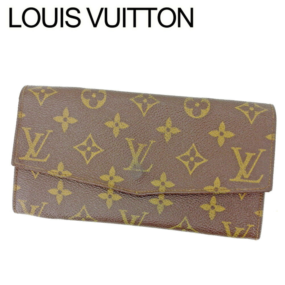 Louis Vuitton Long Purse M61724 Pochette Porto Brown Beige Wallet Case P873