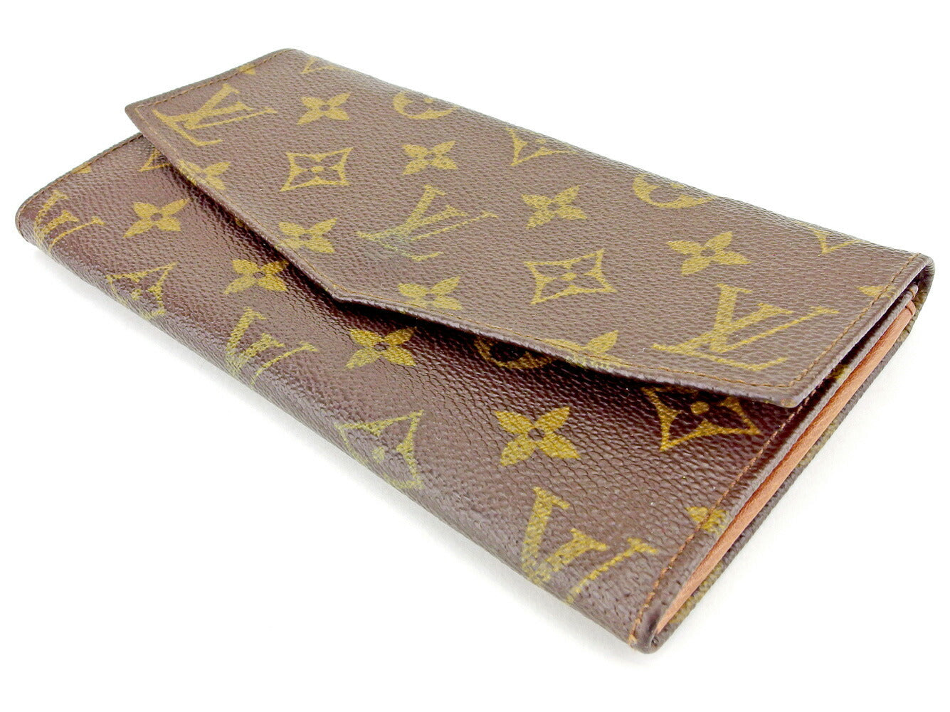 Louis Vuitton Long Purse M61724 Pochette Porto Brown Beige Wallet Case P873
