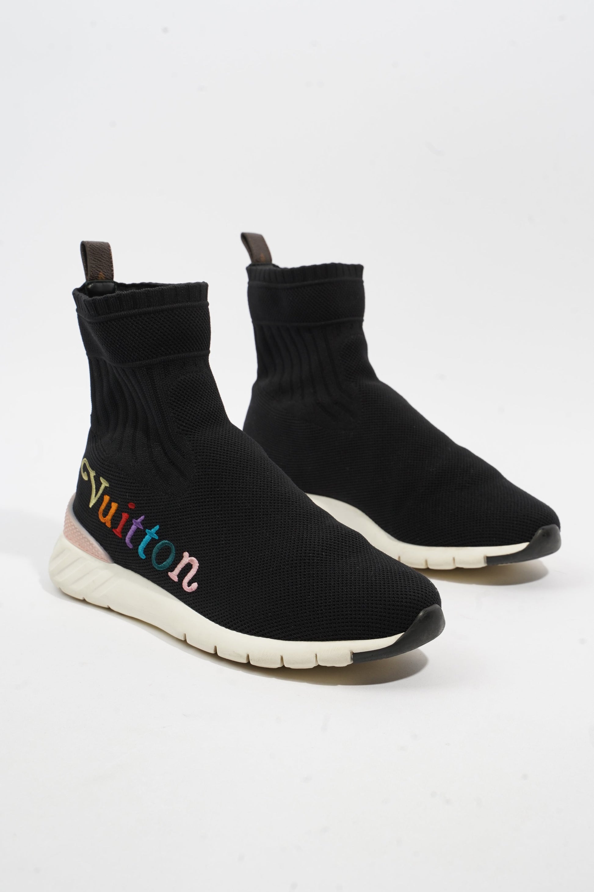 Louis Vuitton Sock Runner EU 38.5 UK Cotton Black Multicolour Logo Handbag