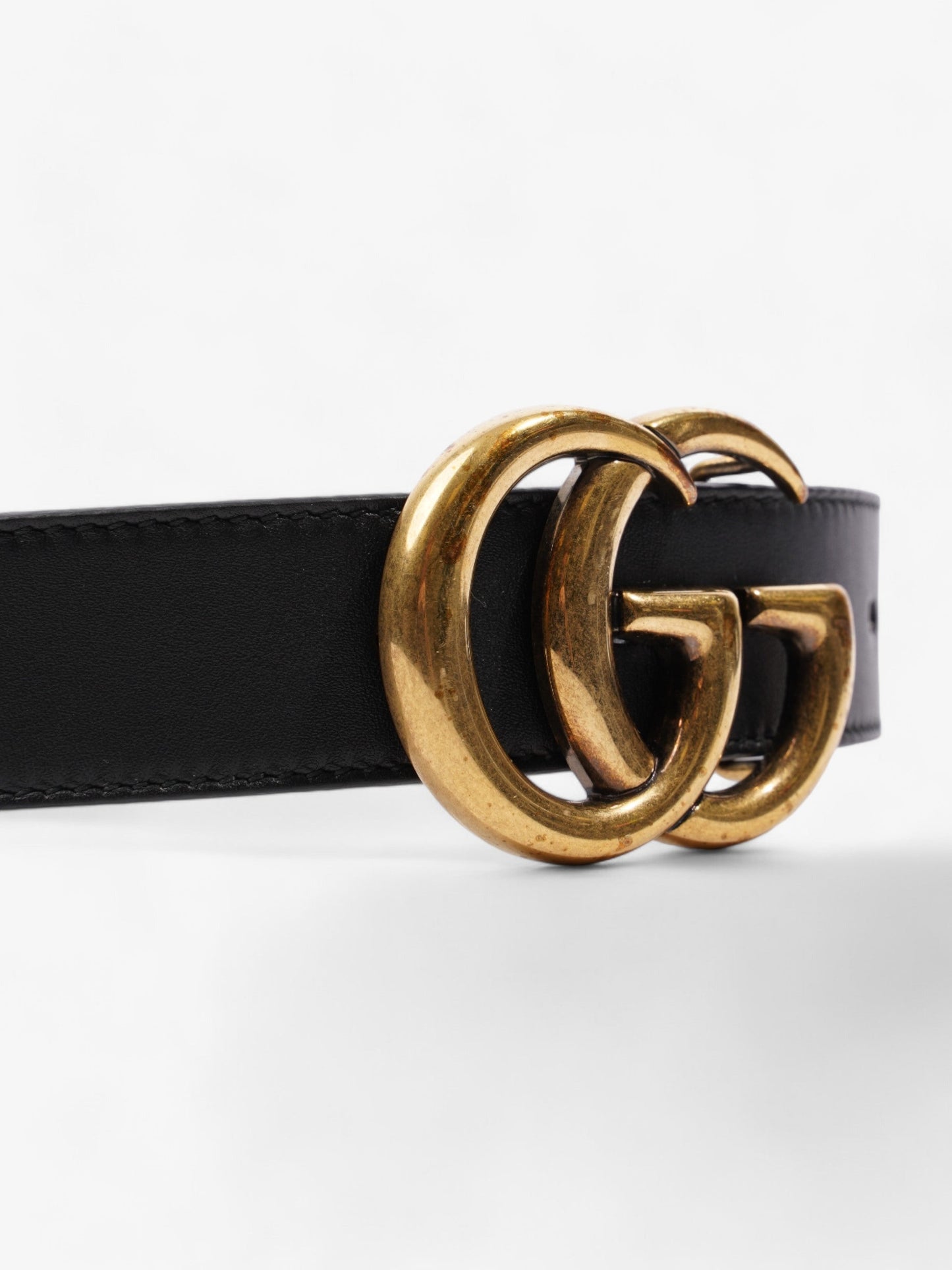 Gucci Marmont Thin Belt Handbag Leather Black Accessory 80Cm 33