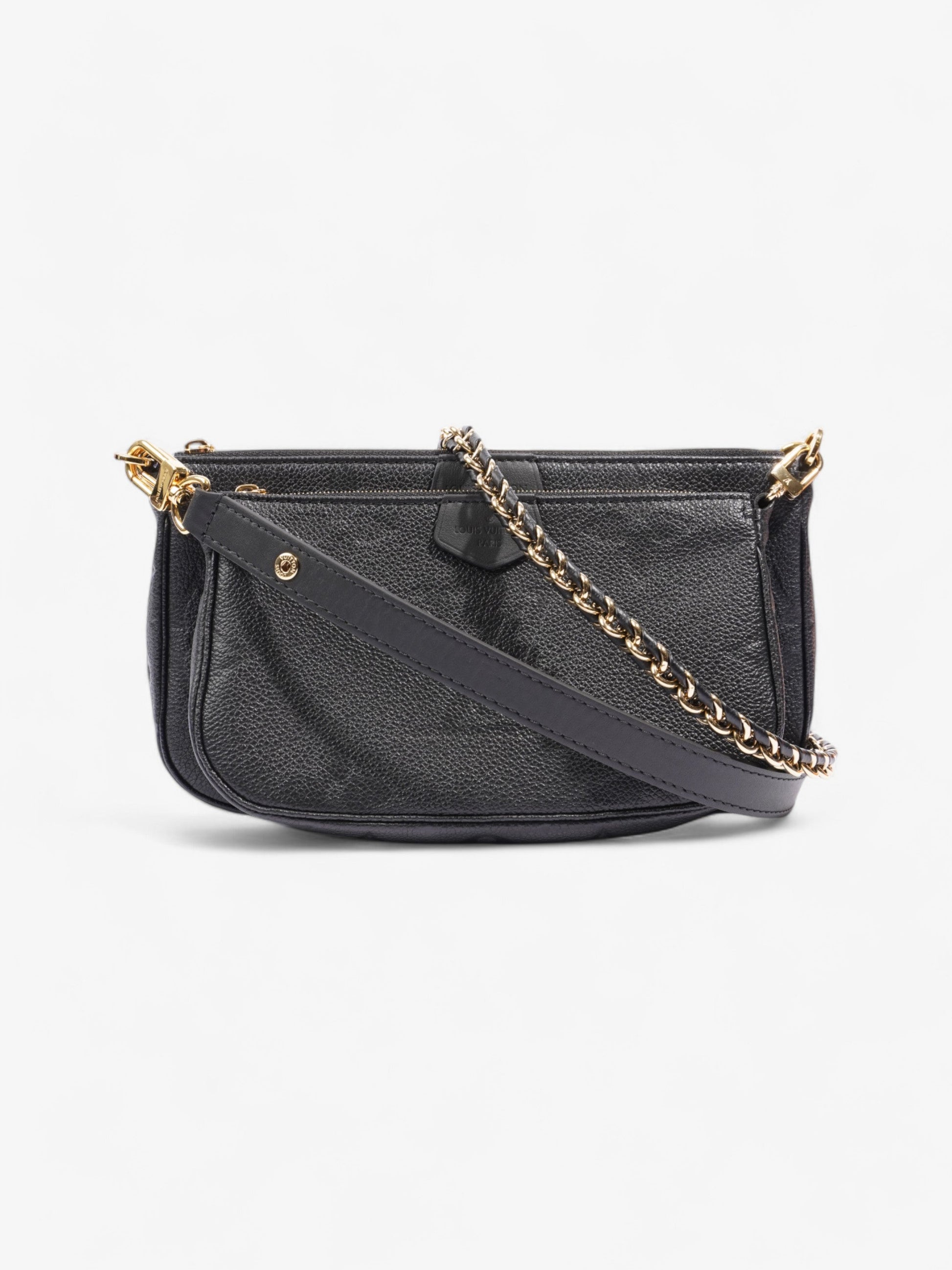 Louis Vuitton Multi Pochette Accessoires Empreinte Leather Black Clutch Bag