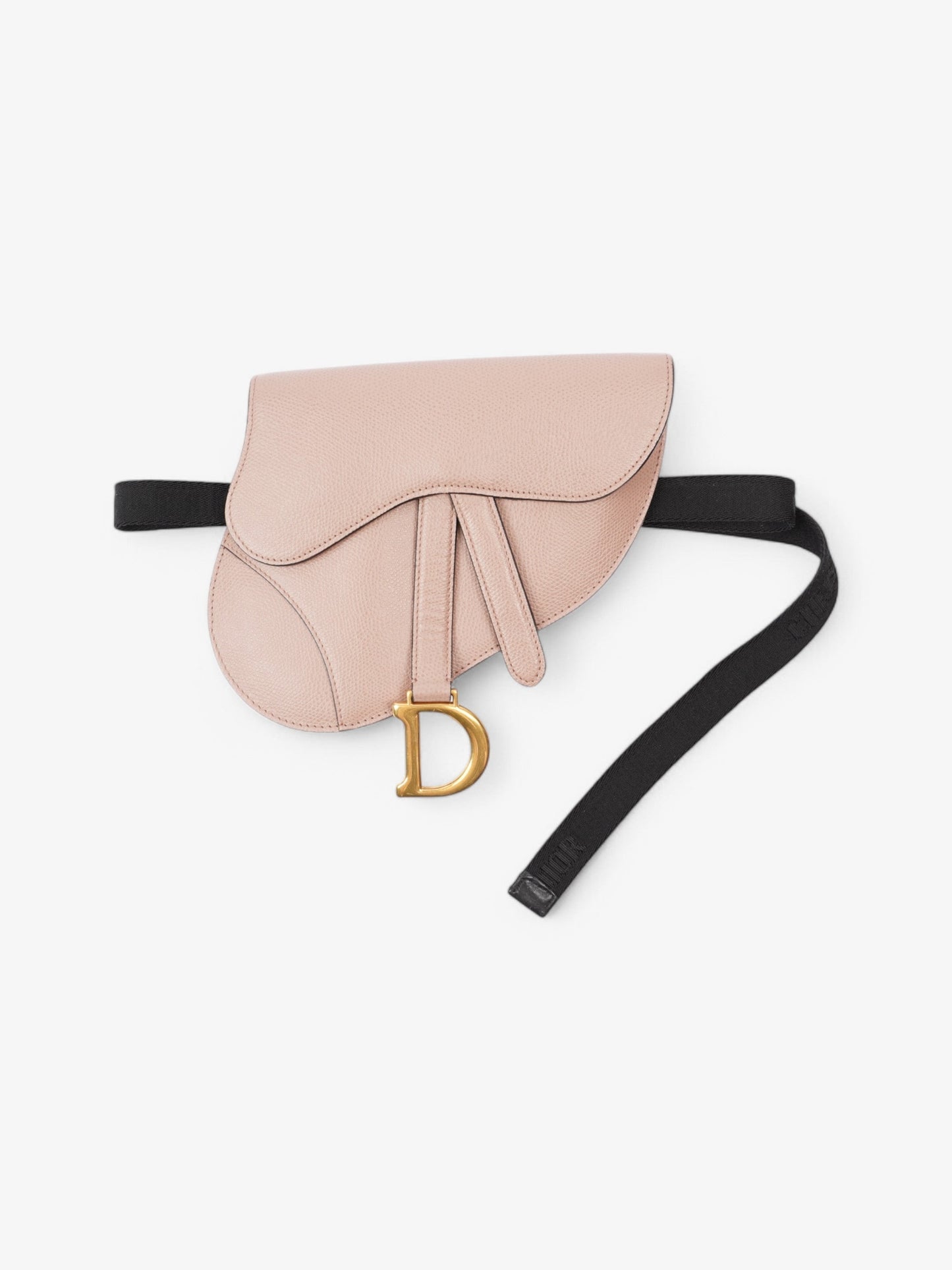 Dior Christian Saddle Belt Bag Rose Calfskin Leather Beige