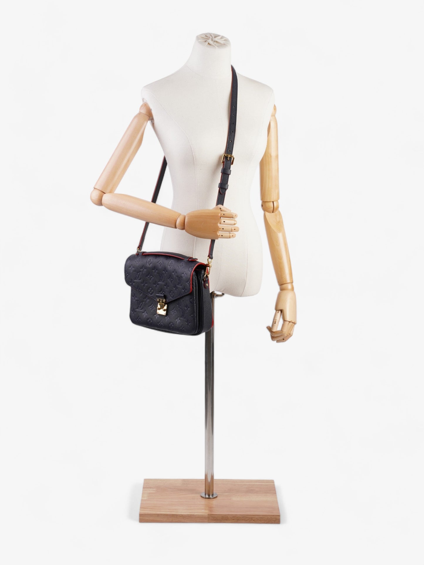 Louis Vuitton Pochette Metis MM Navy Empreinte Leather Clutch Bag