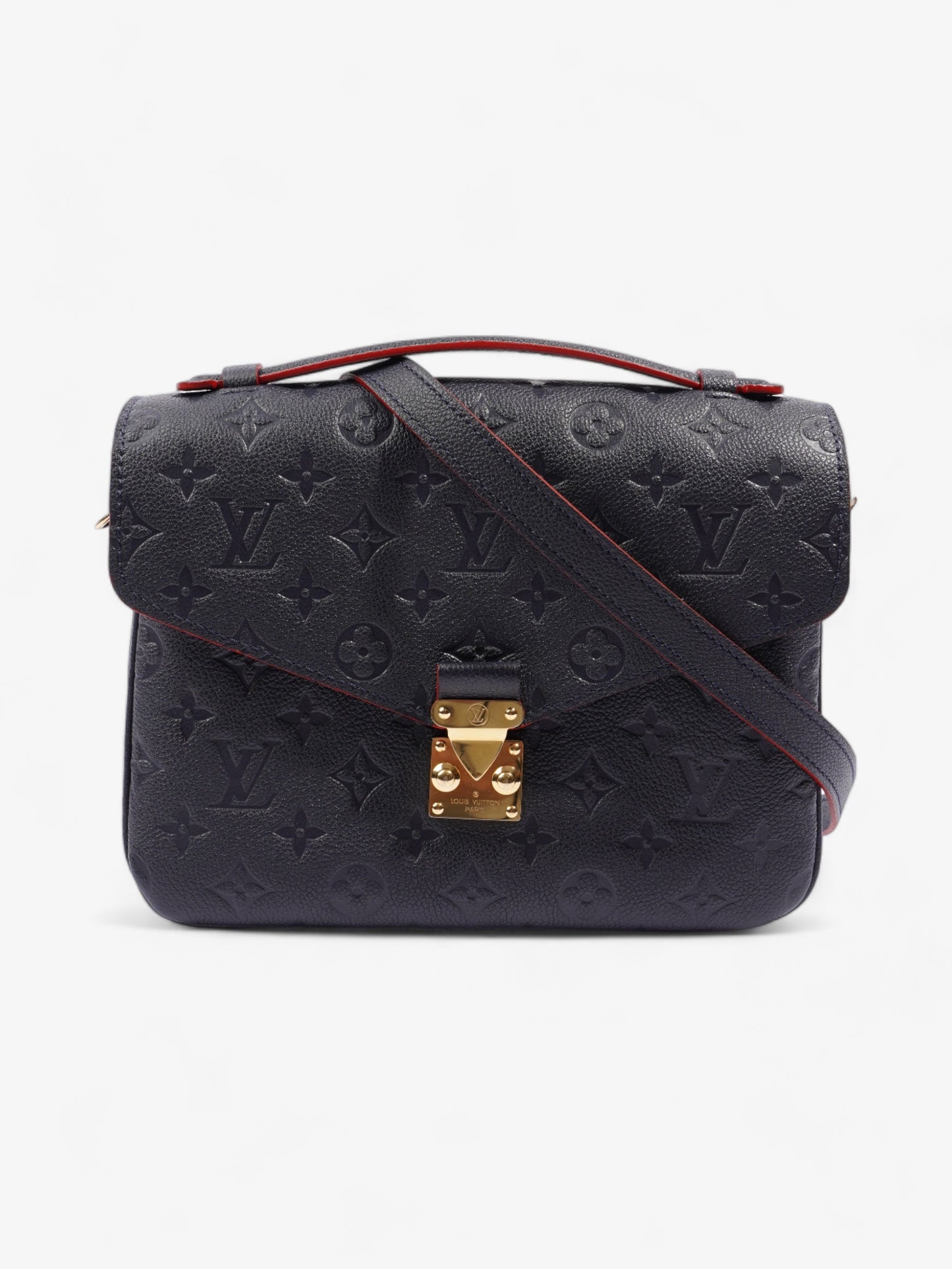 Louis Vuitton Pochette Metis MM Navy Empreinte Leather Clutch Bag
