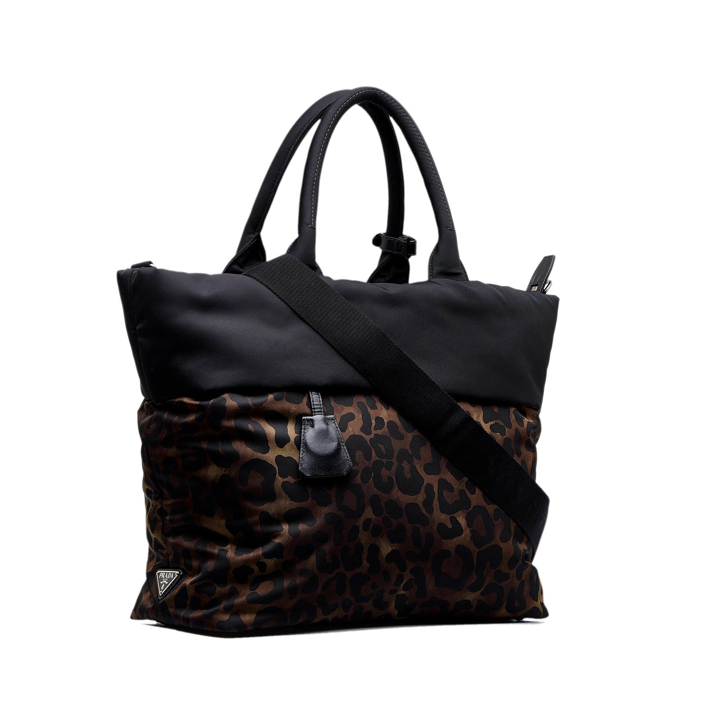 Prada Tessuto Reversible Leopard Print Satchel Satchel Bag