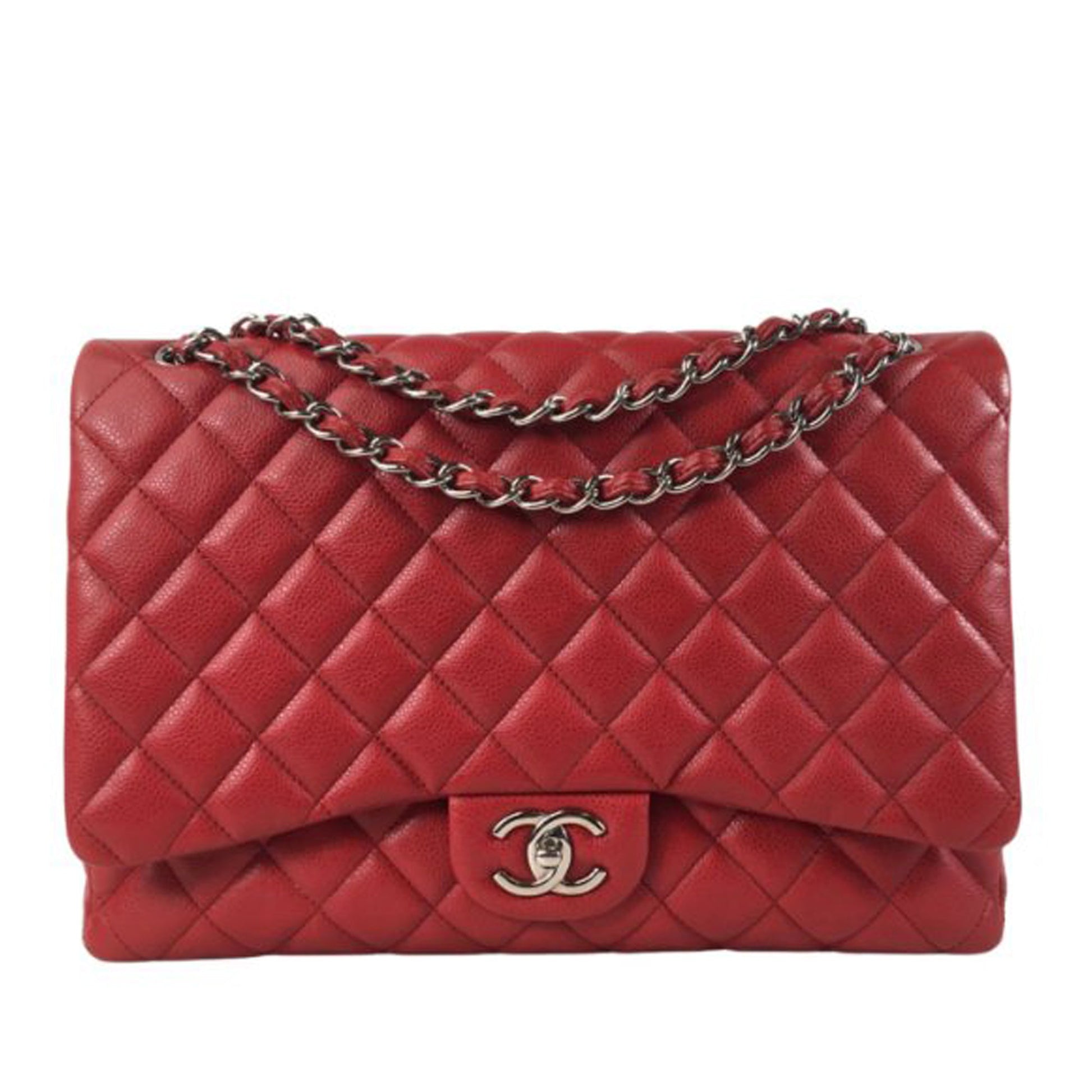 CHANEL Maxi Classic Caviar Double Flap Shoulder Bag