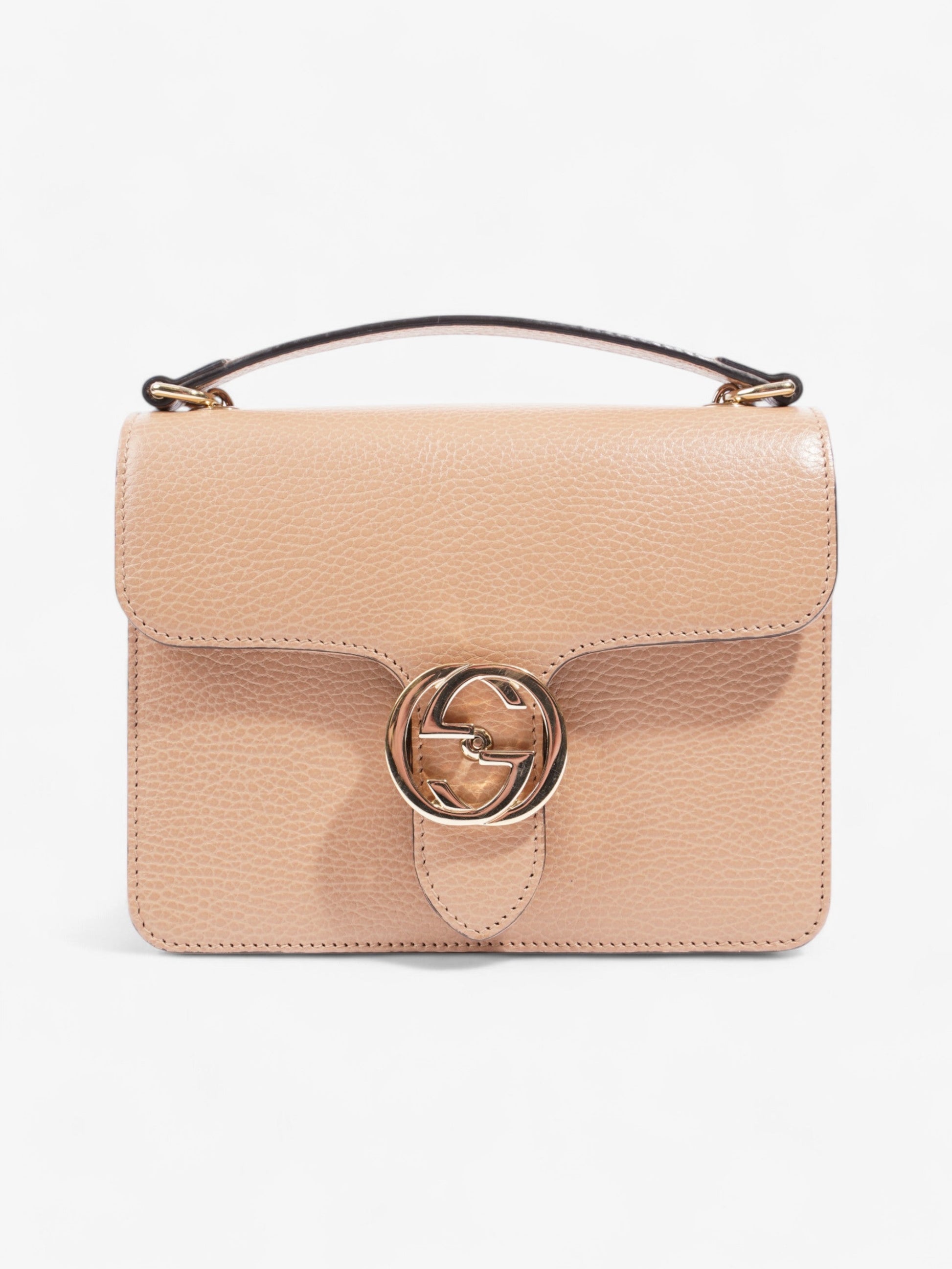 Gucci Dollar Interlocking Camelia Calfskin Crossbody Bag Leather Small