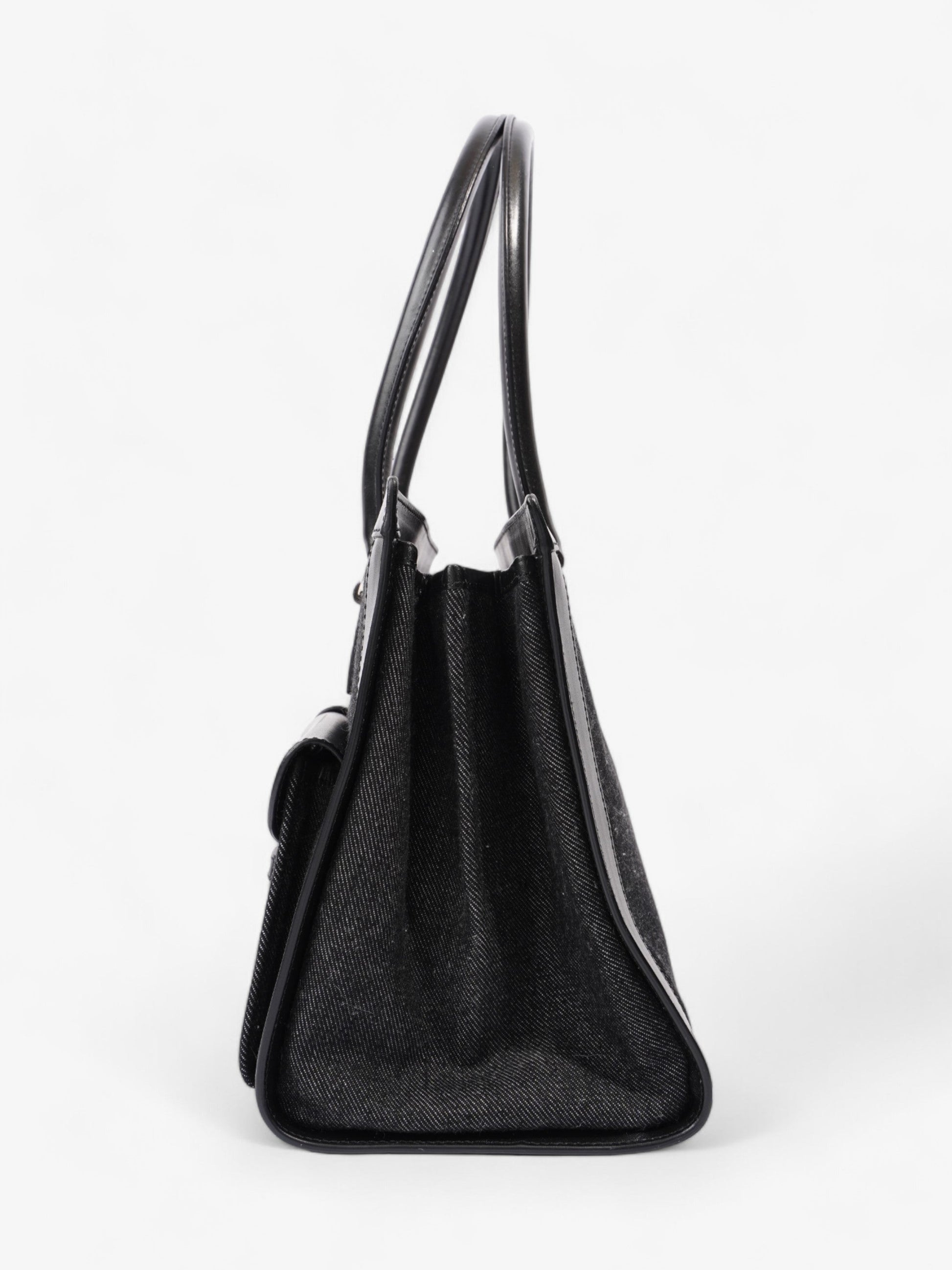 Dior Christian Book Tote Denim Black Shoulder Bag