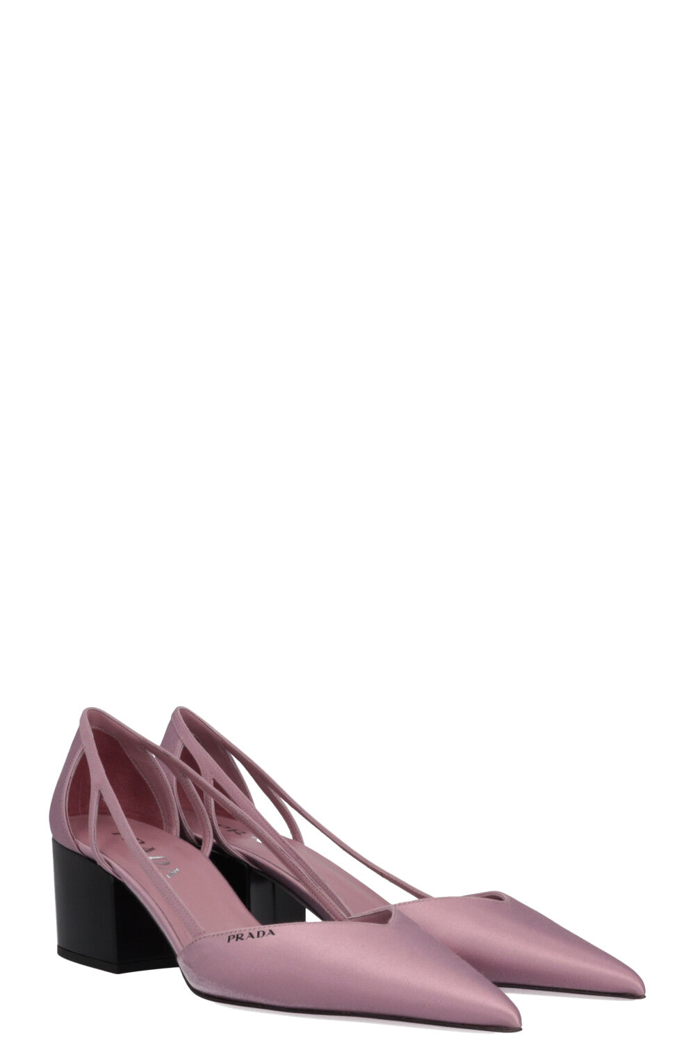 Prada Cut Out 55 Heels Satin Pink Shoes